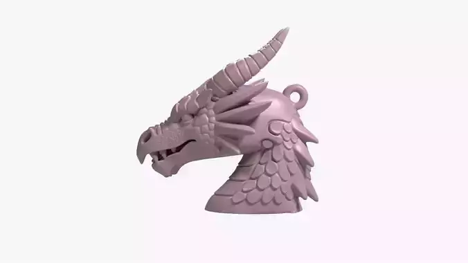 Dragon Head KeychainSTL File Printable Mythical Creature Charm