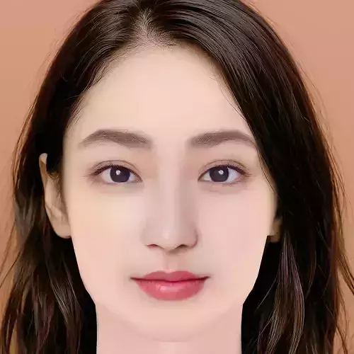 Yuna Taira Head - No Hair - Low poly head for game