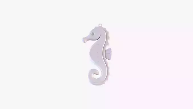 Seahorse Keychain 3D STL File Printable Sea Animal Charm 3D print model