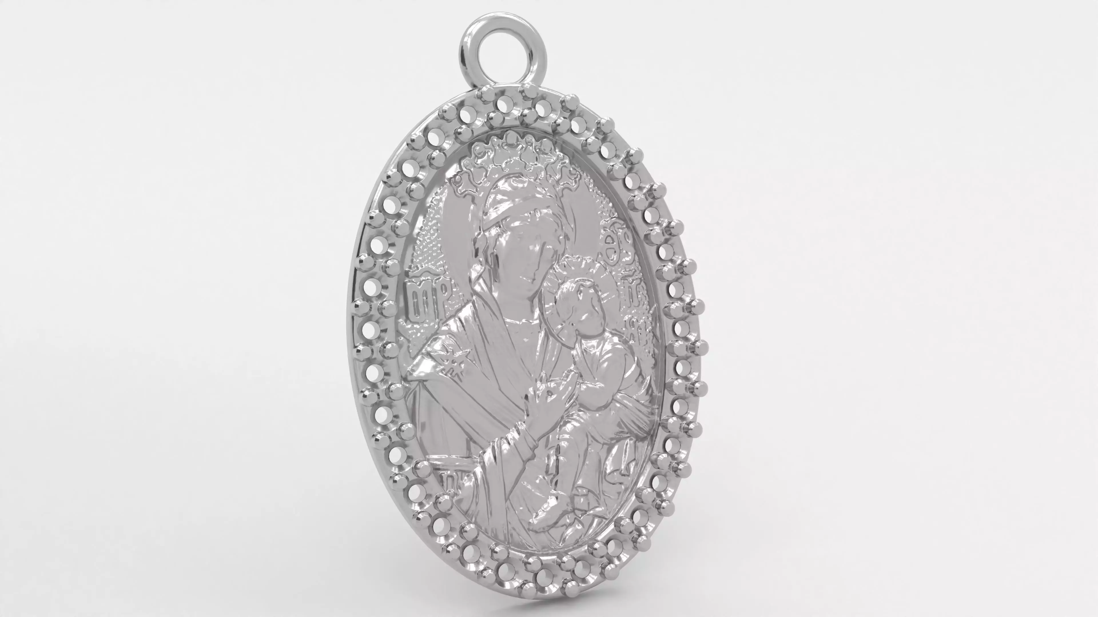 mary medal 3D print model_0