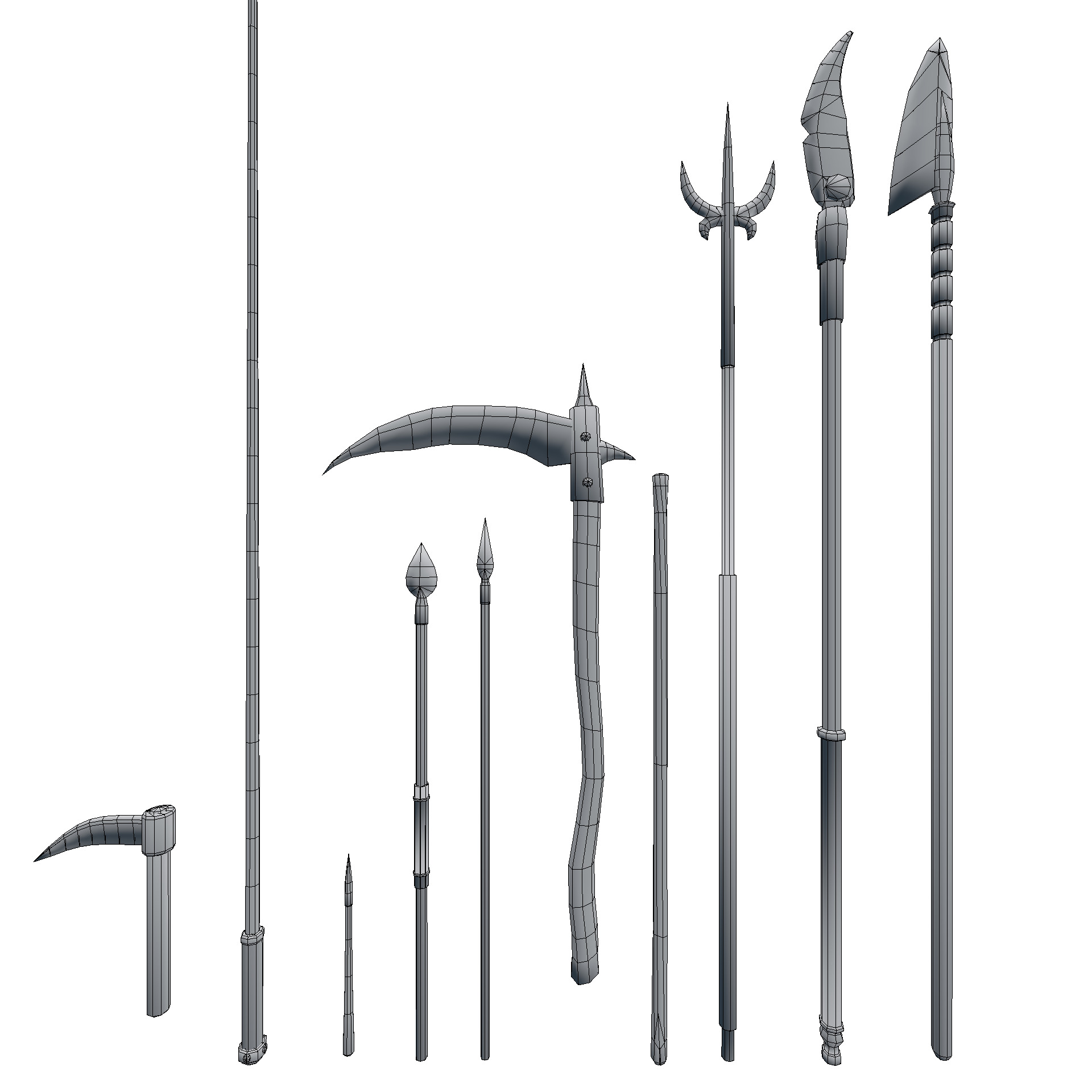 Melee Weapons pack 1 Low-poly 3D model_11