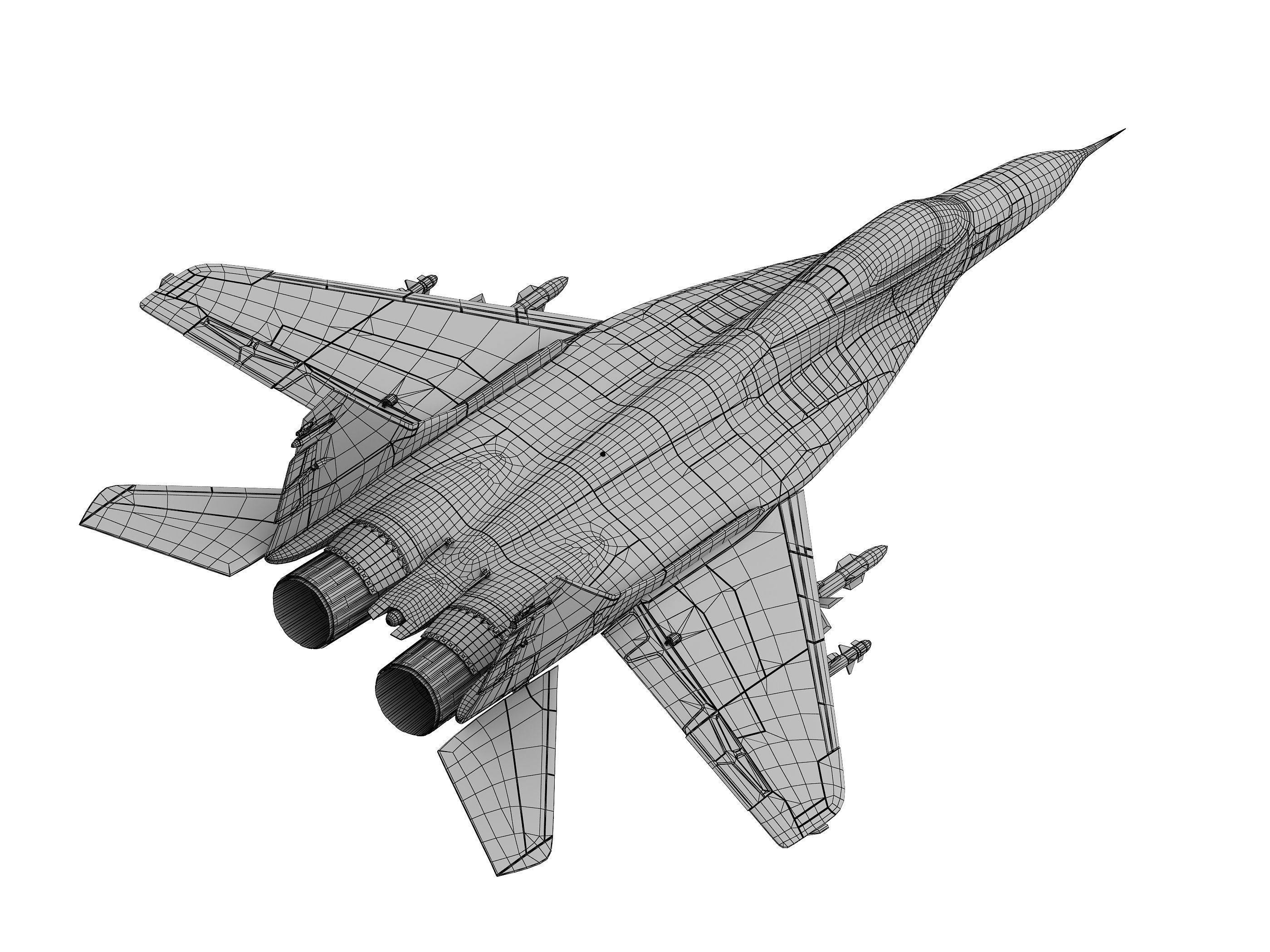 military aircraft Low-poly 3D model_9