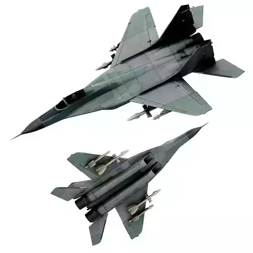 military aircraft Low-poly 3D model