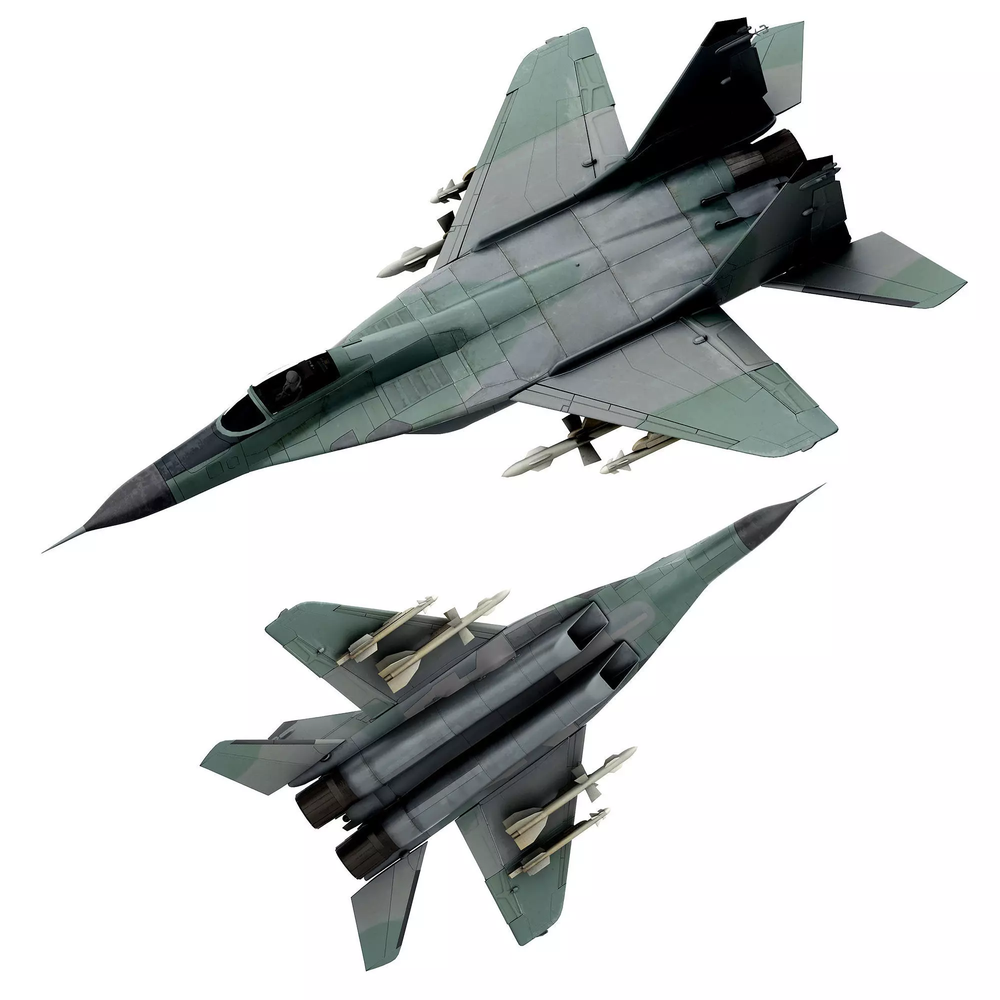 military aircraft Low-poly 3D model_0