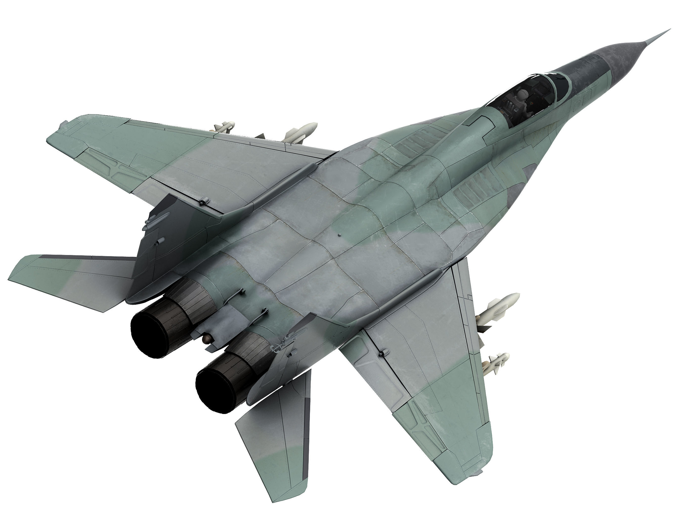 military aircraft Low-poly 3D model_7