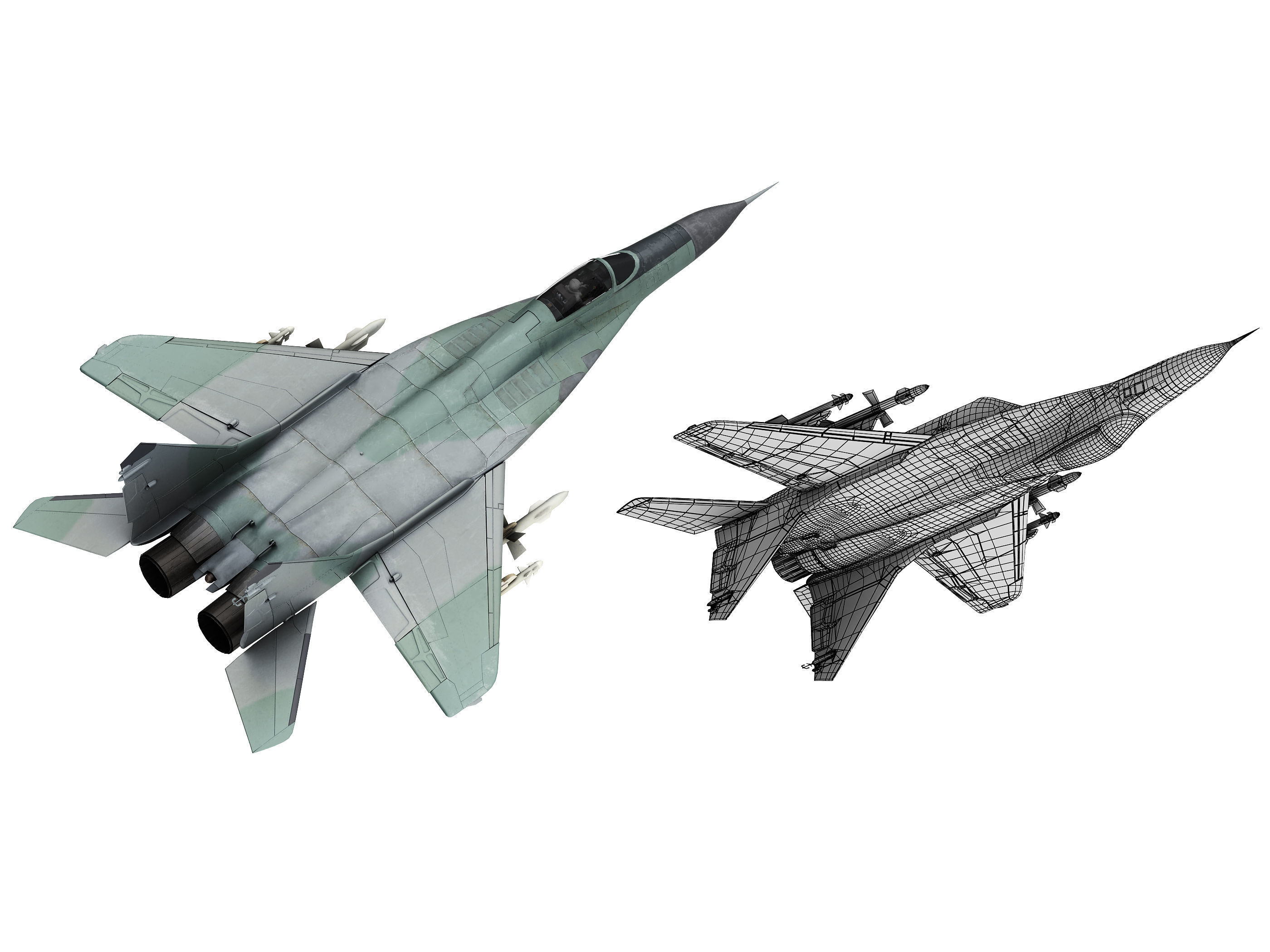 military aircraft Low-poly 3D model_13