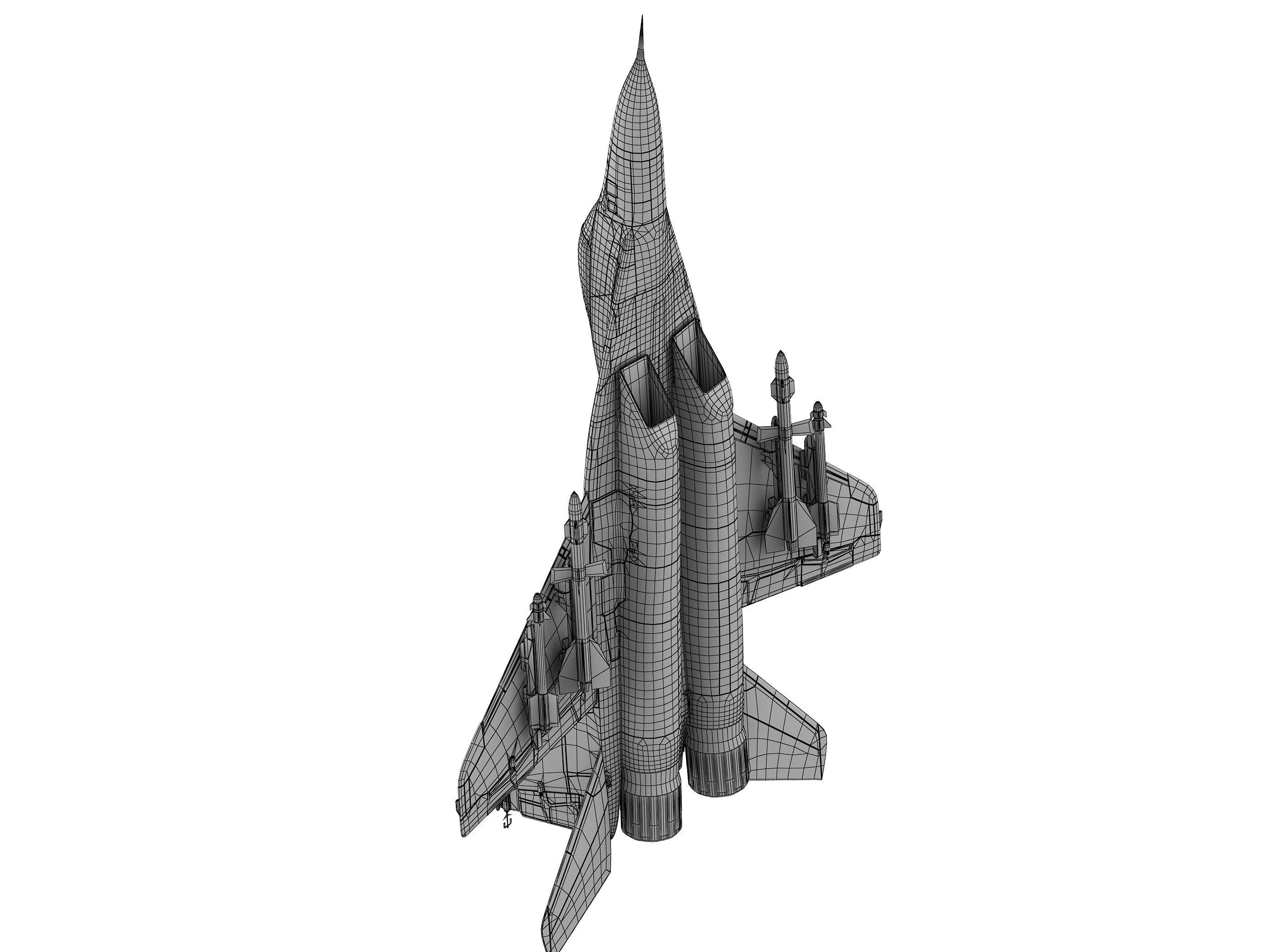 military aircraft Low-poly 3D model_12