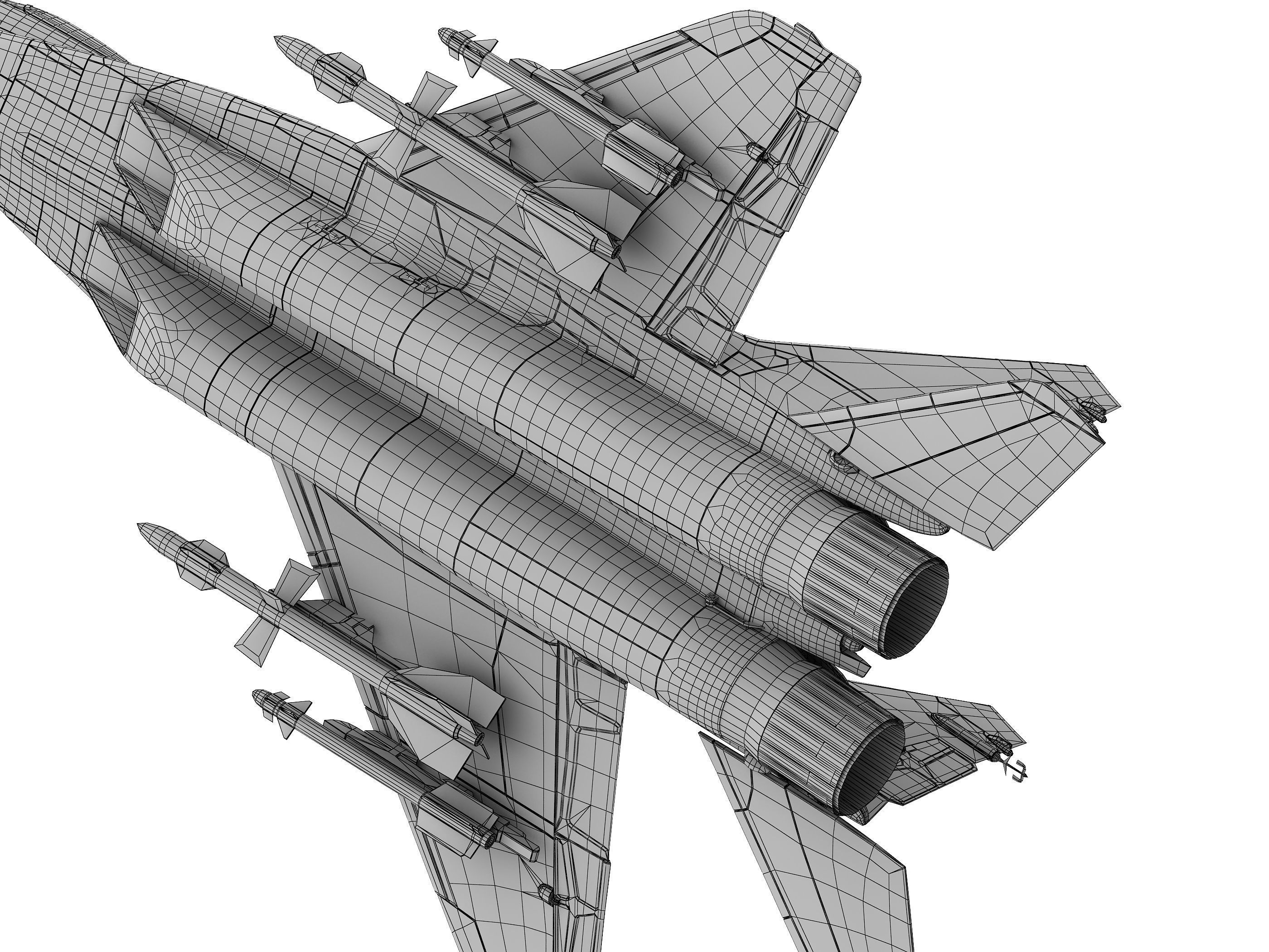 military aircraft Low-poly 3D model_10