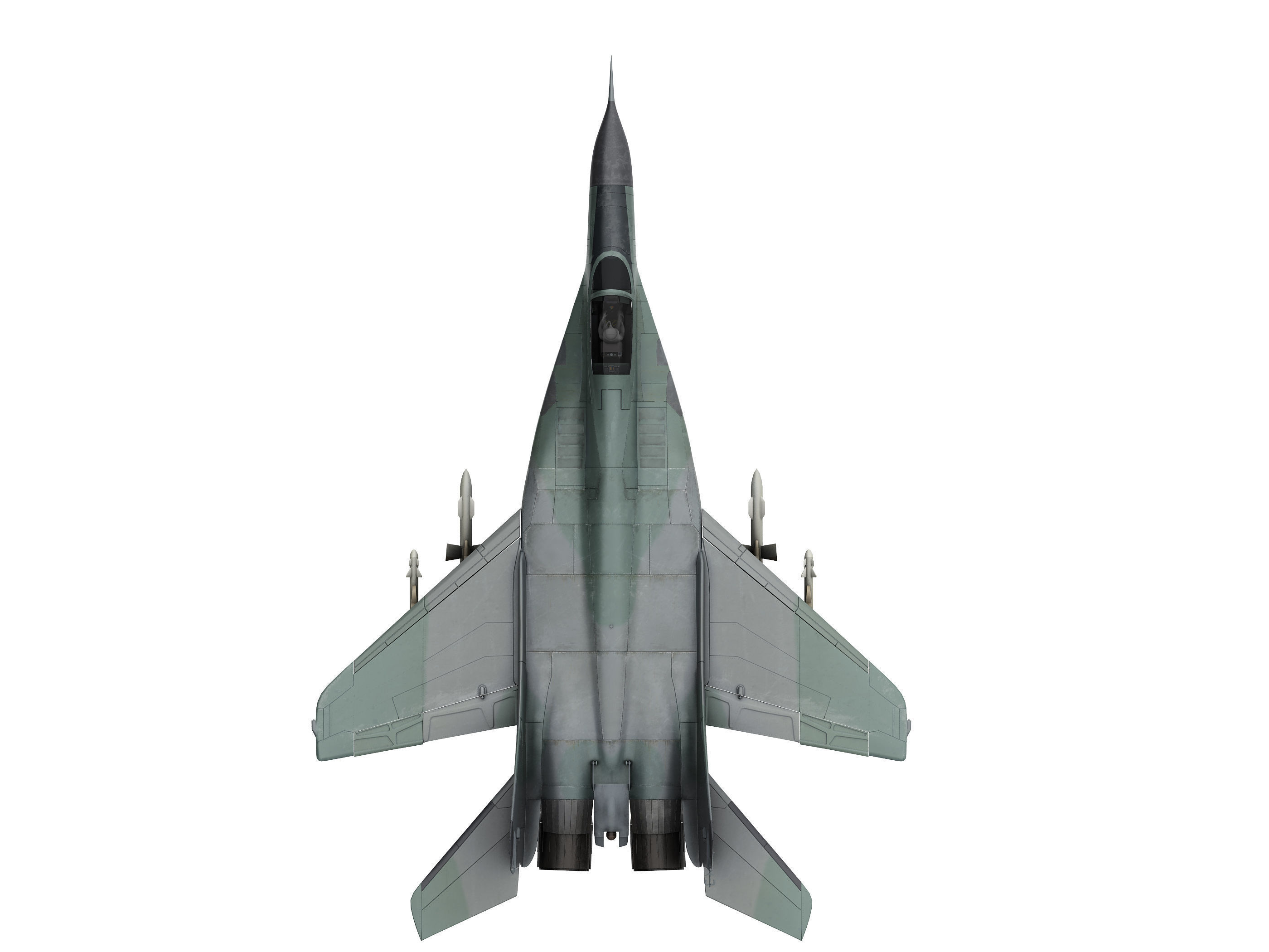 military aircraft Low-poly 3D model_5