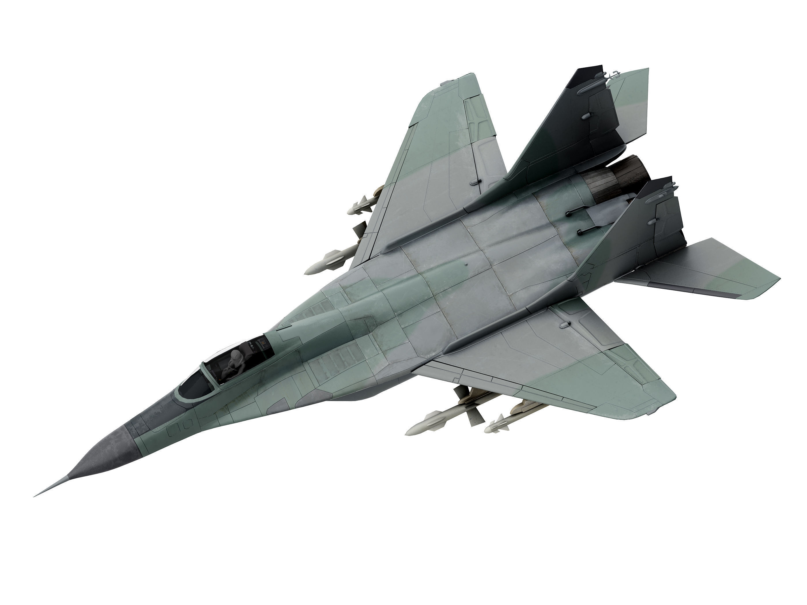 military aircraft Low-poly 3D model_1