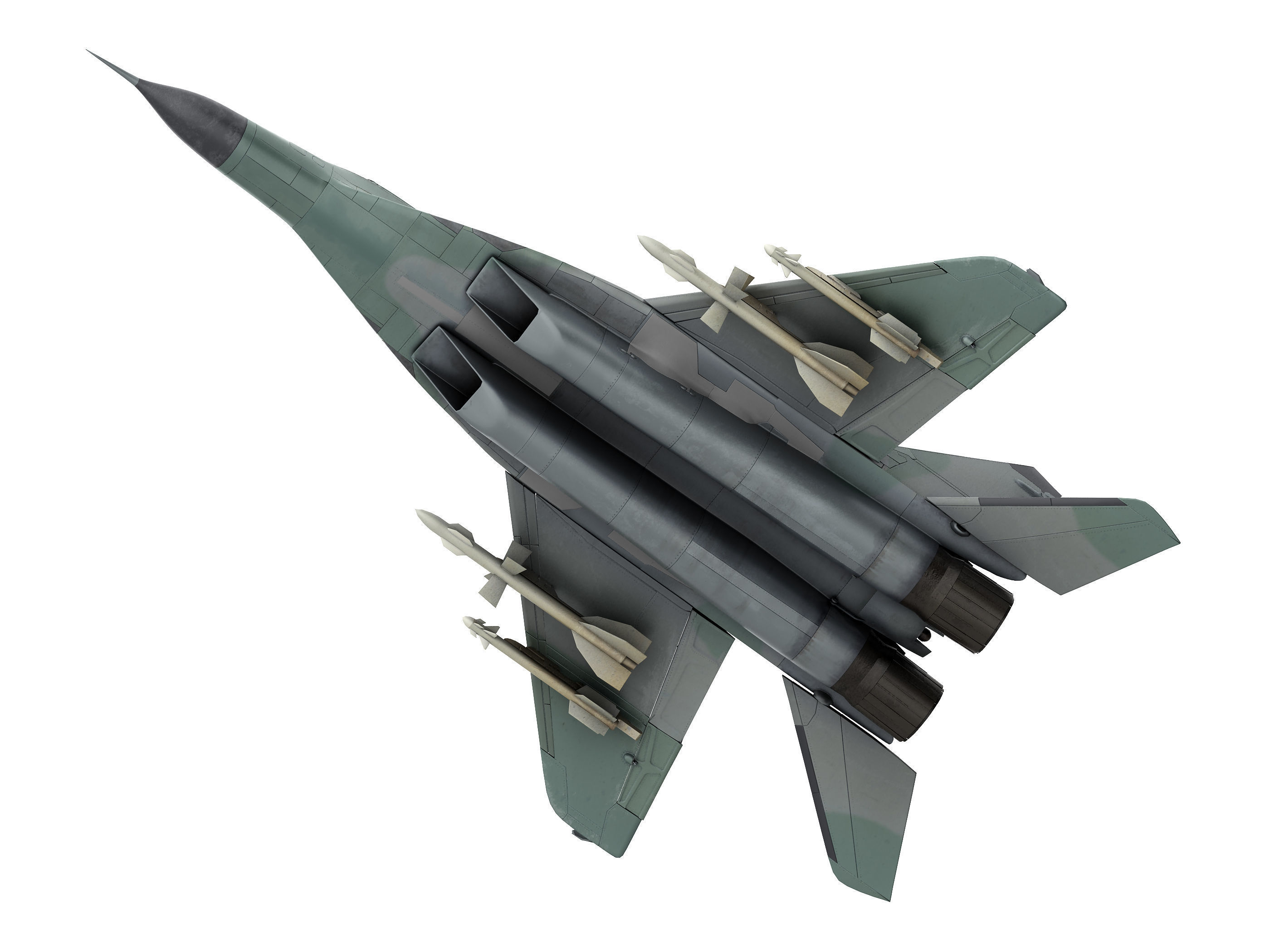 military aircraft Low-poly 3D model_2