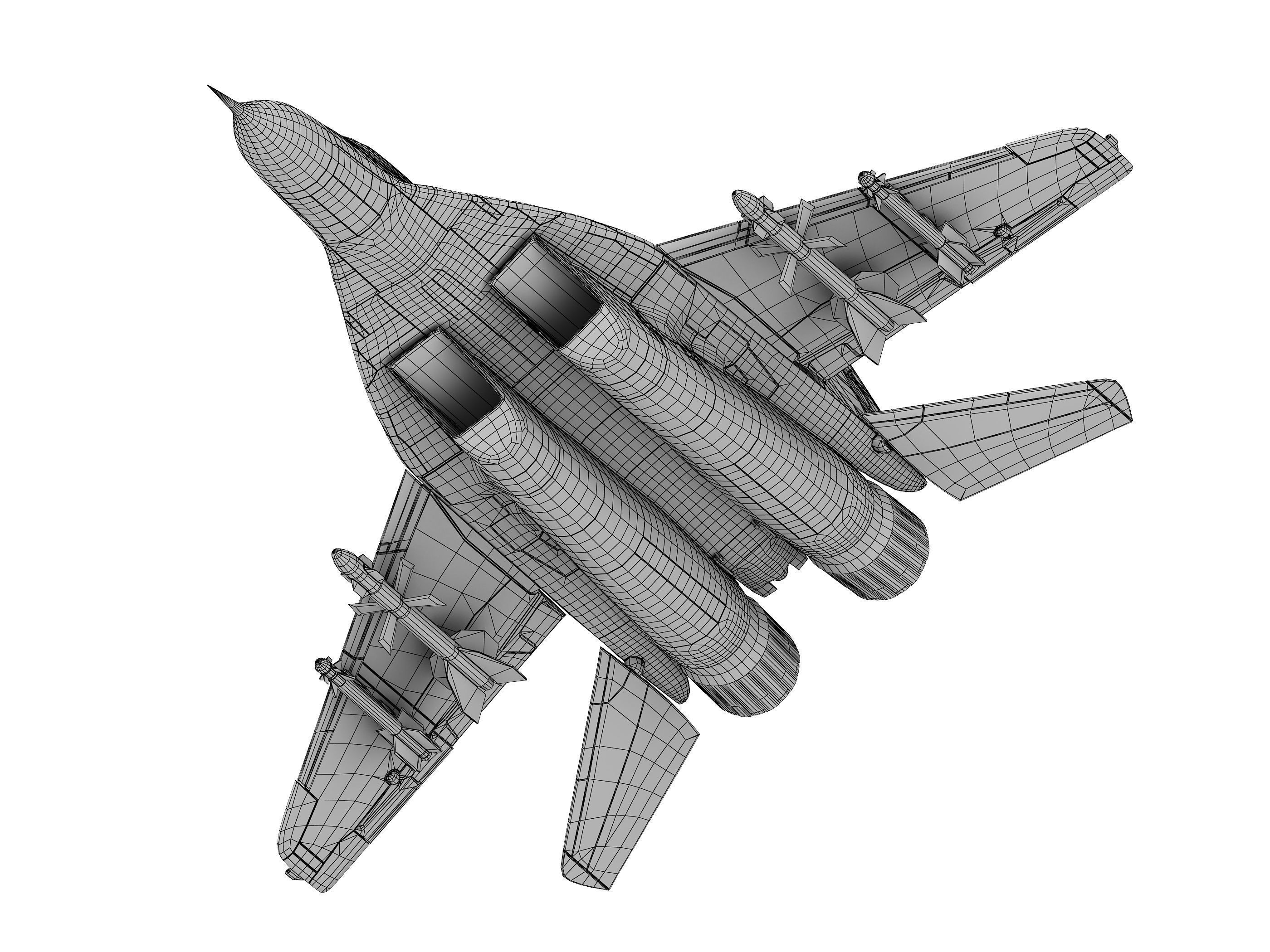 military aircraft Low-poly 3D model_11