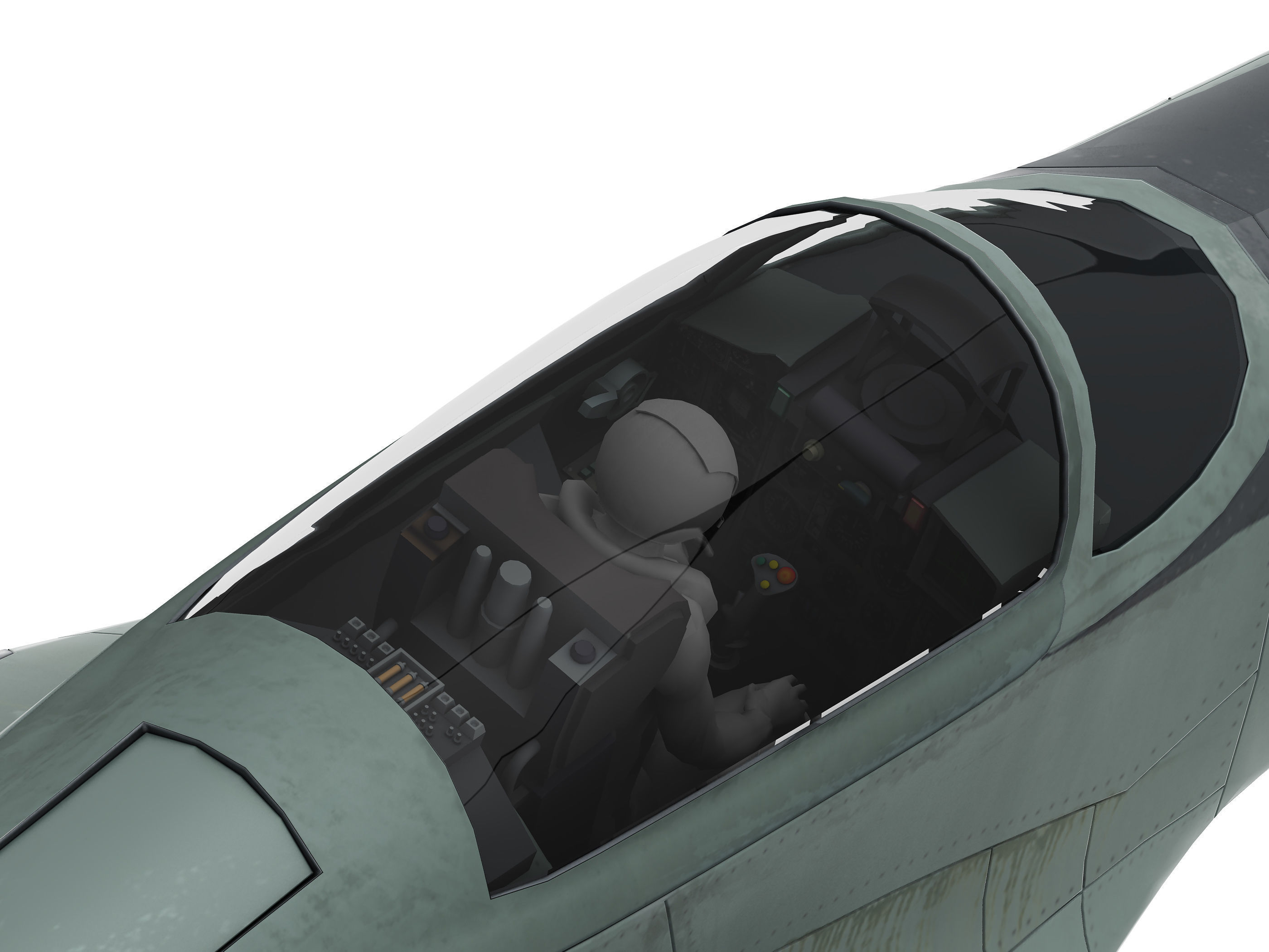 military aircraft Low-poly 3D model_8