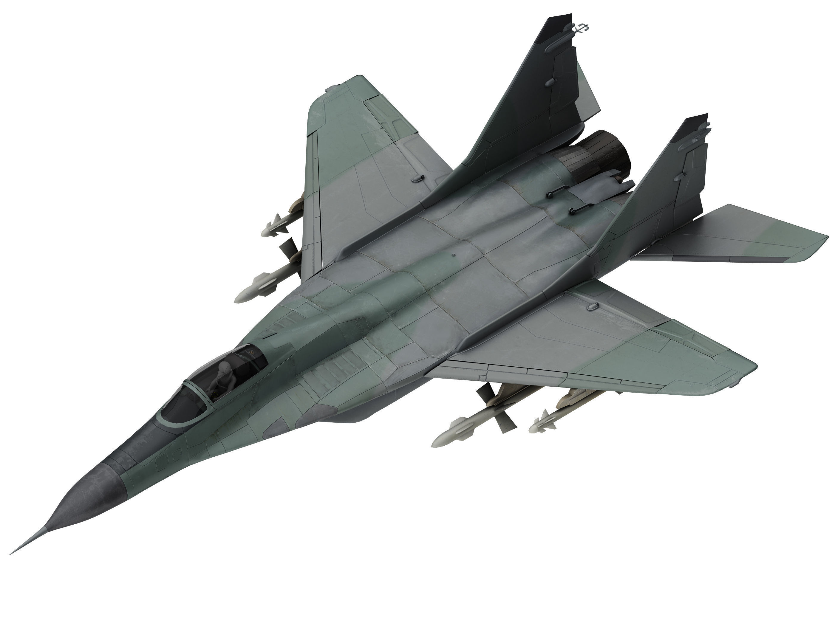 military aircraft Low-poly 3D model_3