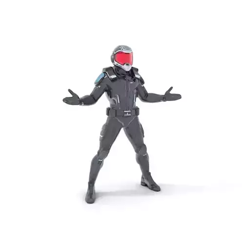 Futuristic Armored Soldier Rigged and Animated