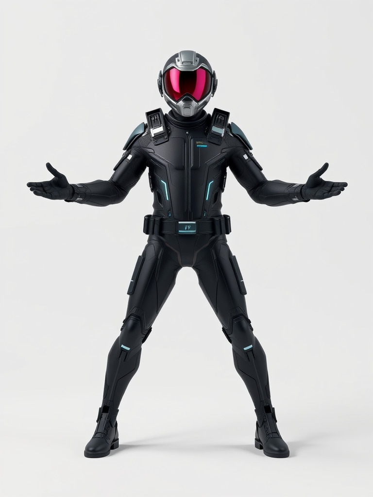 Futuristic Armored Soldier Rigged and Animated Low-poly 3D model_2