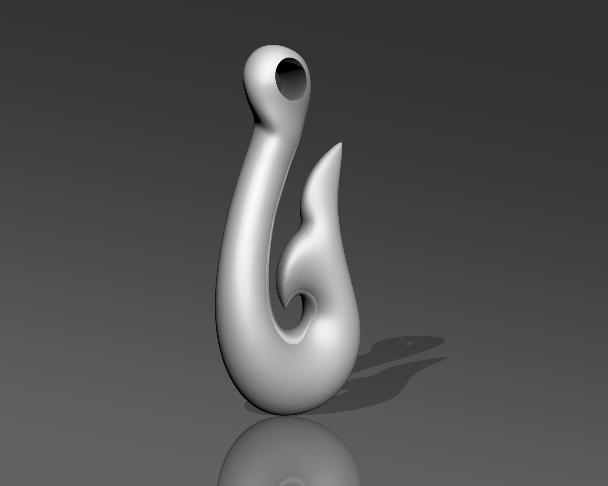 FISH TAIL ABSTRACTURE PENDANT 3D print model_3