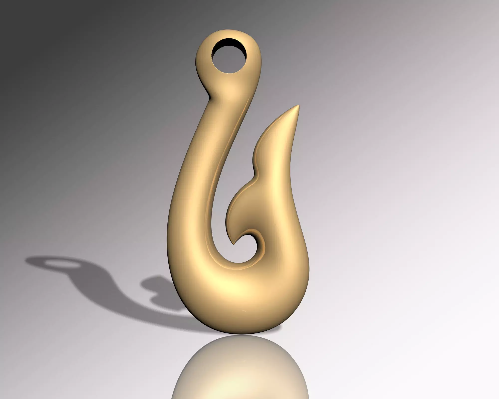FISH TAIL ABSTRACTURE PENDANT 3D print model_0