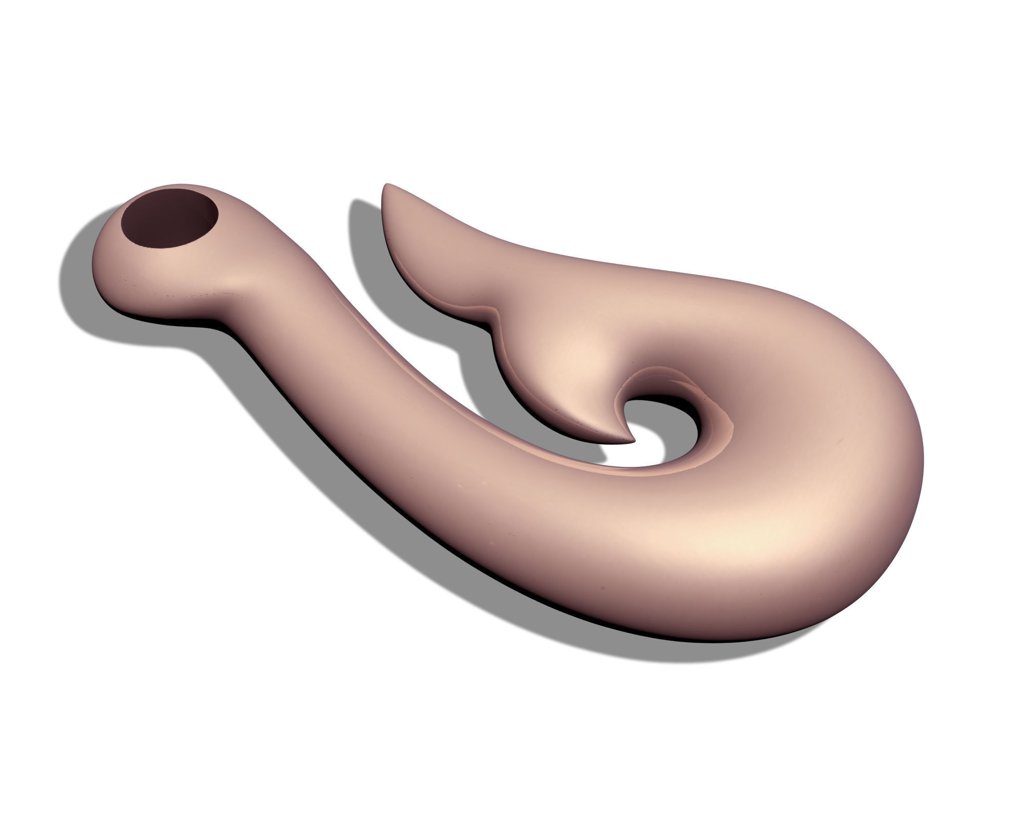 FISH TAIL ABSTRACTURE PENDANT 3D print model_4