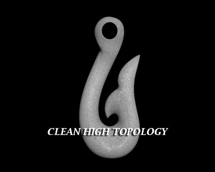 FISH TAIL ABSTRACTURE PENDANT 3D print model_6