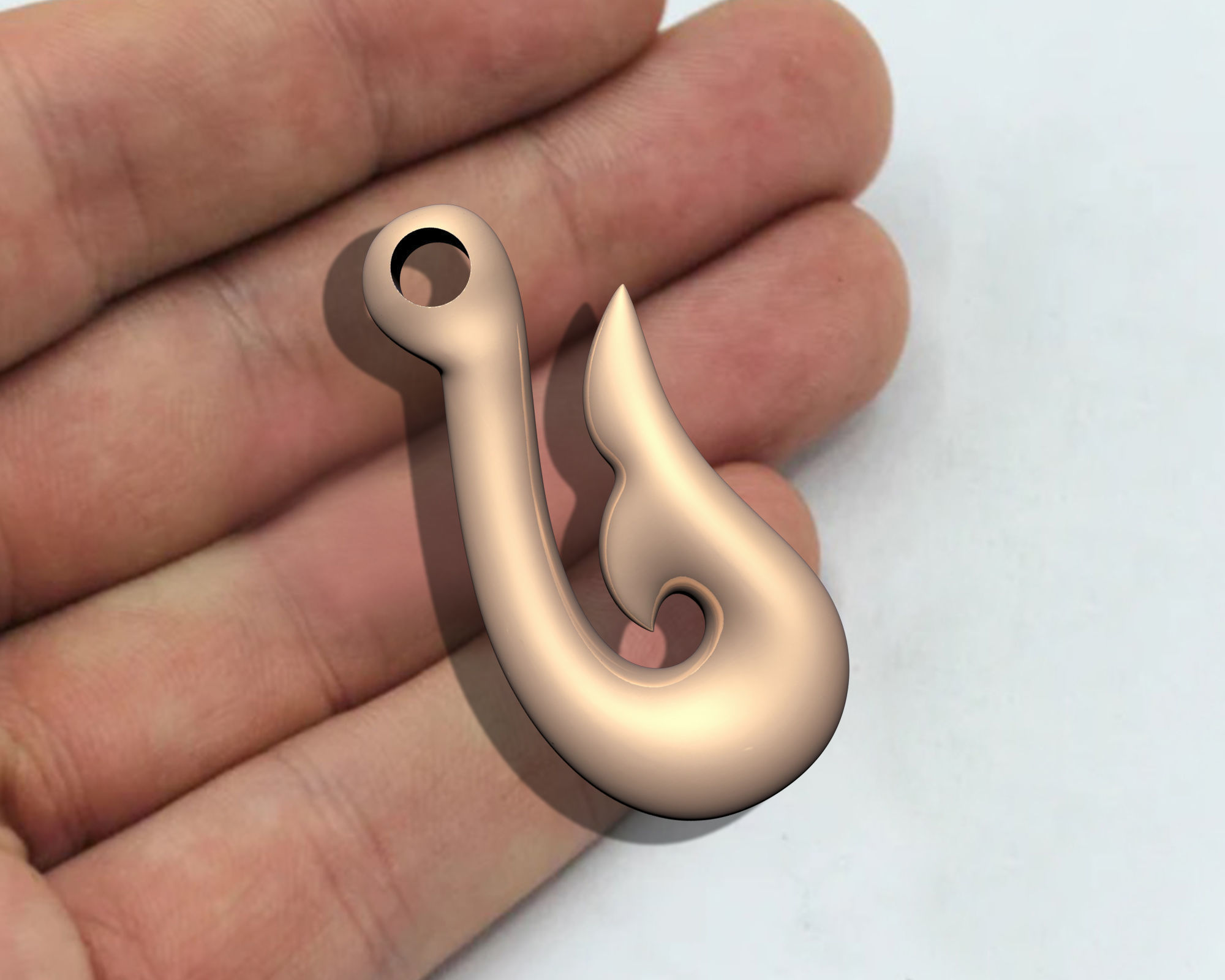 FISH TAIL ABSTRACTURE PENDANT 3D print model_2
