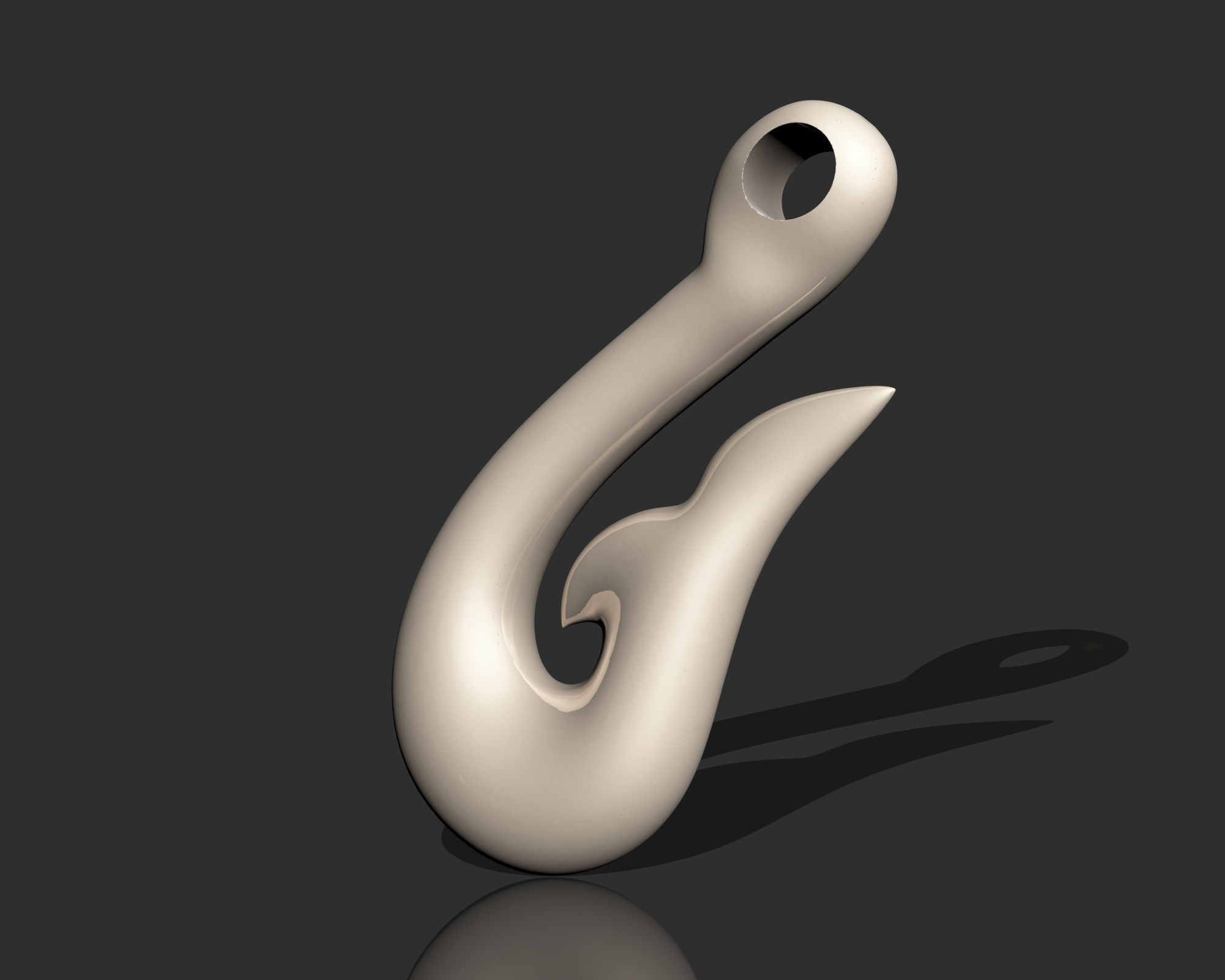 FISH TAIL ABSTRACTURE PENDANT 3D print model_5