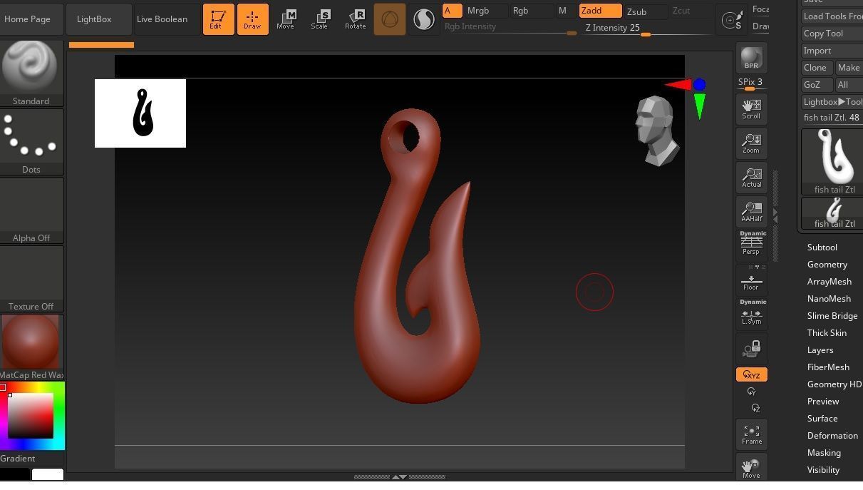 FISH TAIL ABSTRACTURE PENDANT 3D print model_7