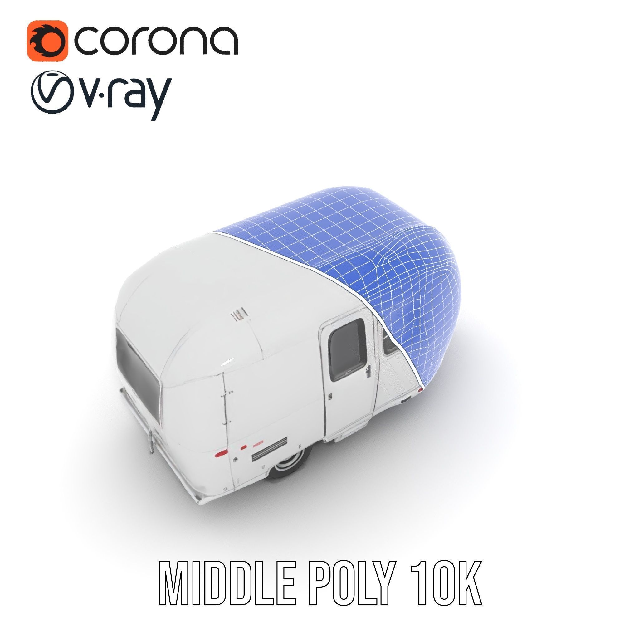 Modern Airstream Trailer D Model Pack Low-poly 3D model_30