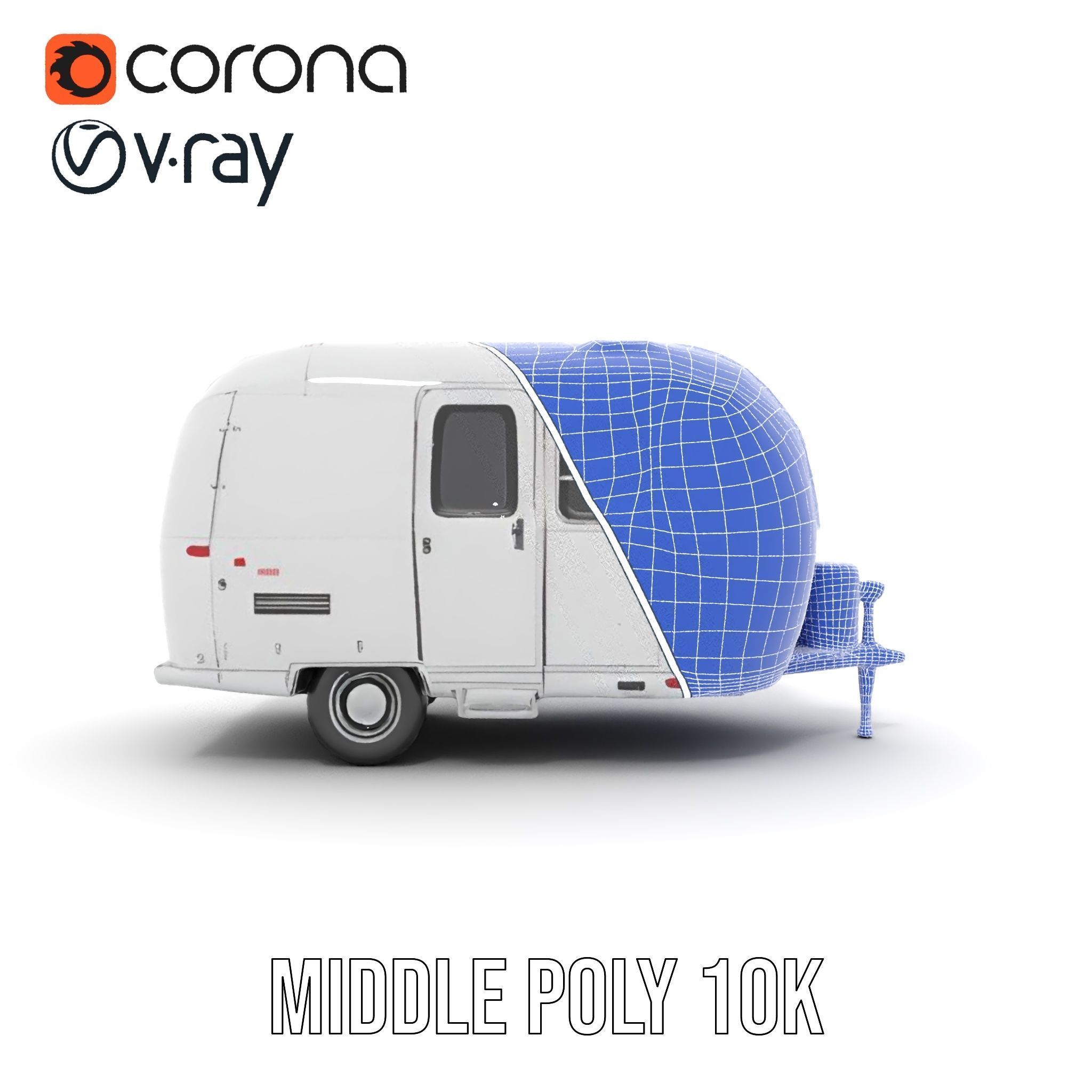 Modern Airstream Trailer D Model Pack Low-poly 3D model_24