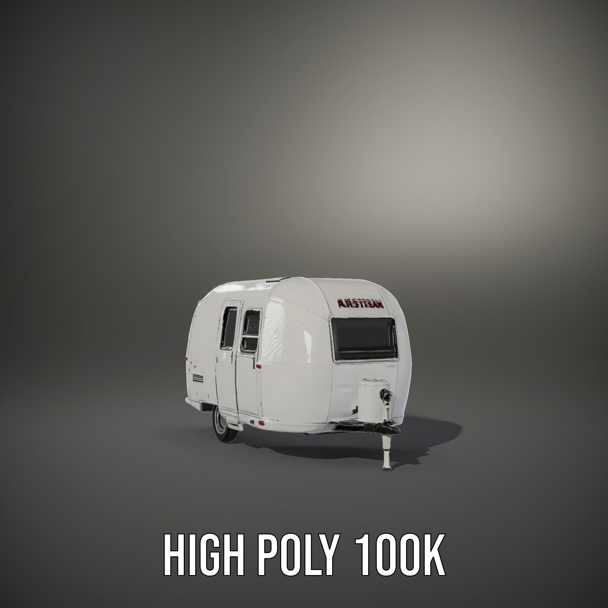 Modern Airstream Trailer D Model Pack Low-poly 3D model_10