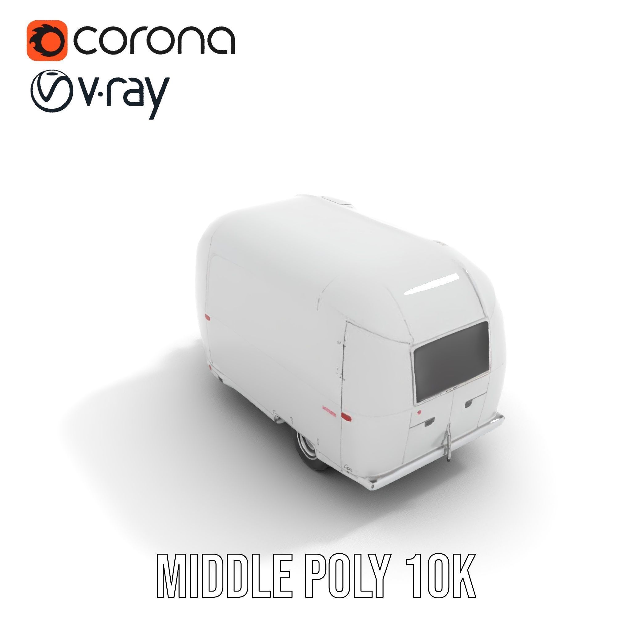 Modern Airstream Trailer D Model Pack Low-poly 3D model_13