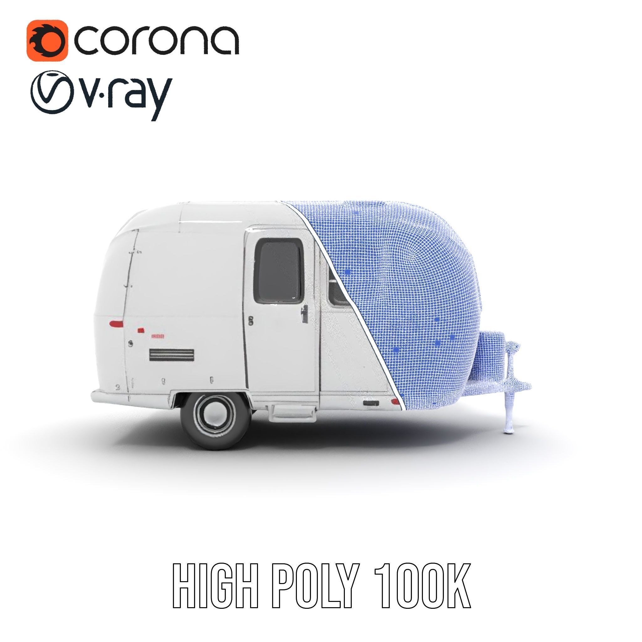 Modern Airstream Trailer D Model Pack Low-poly 3D model_29