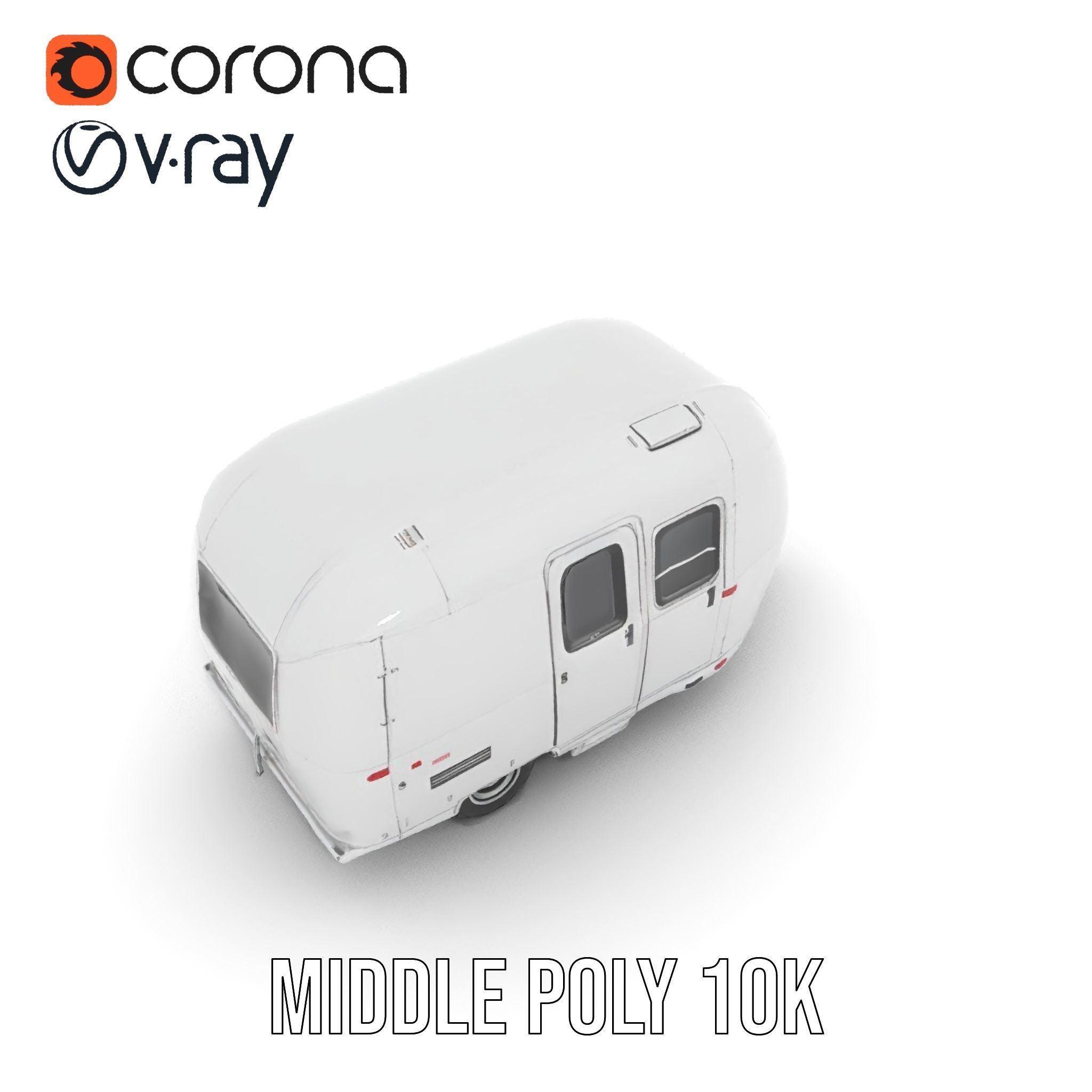 Modern Airstream Trailer D Model Pack Low-poly 3D model_11