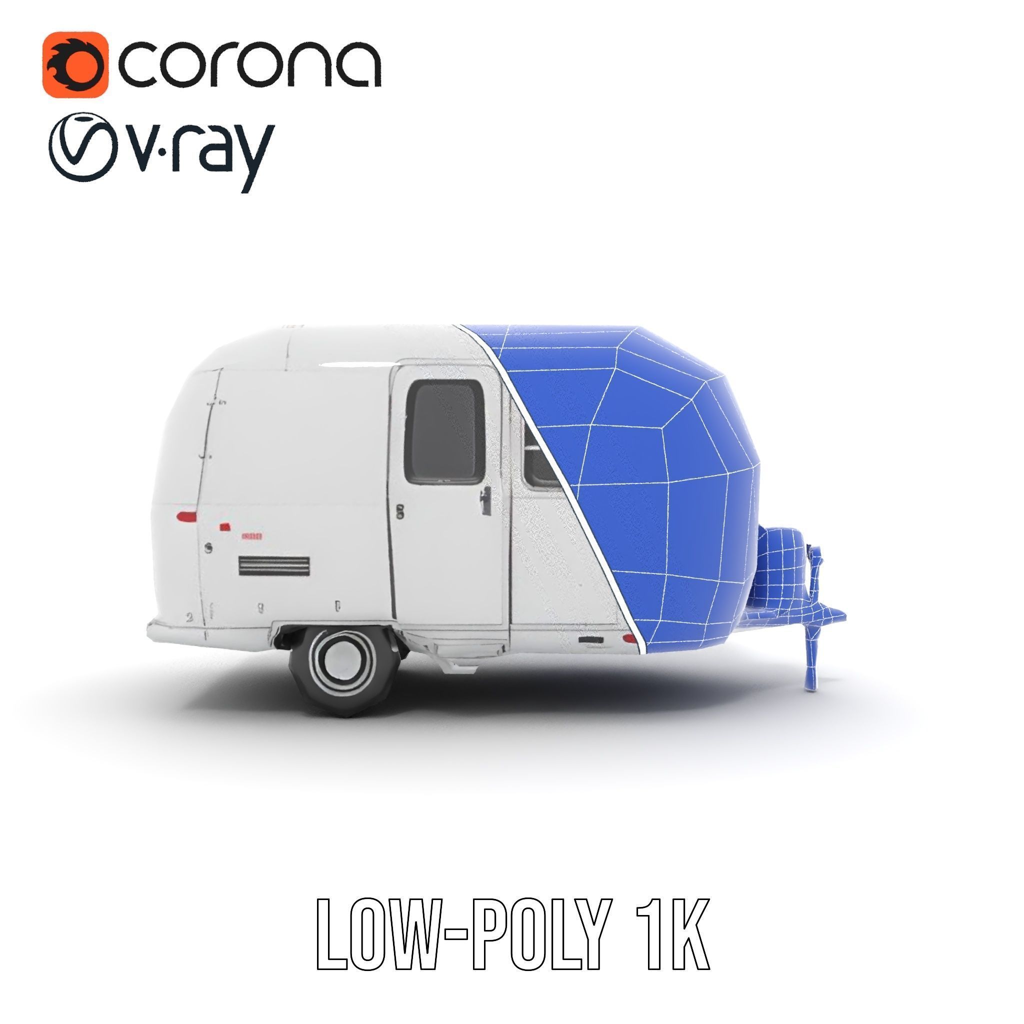 Modern Airstream Trailer D Model Pack Low-poly 3D model_23