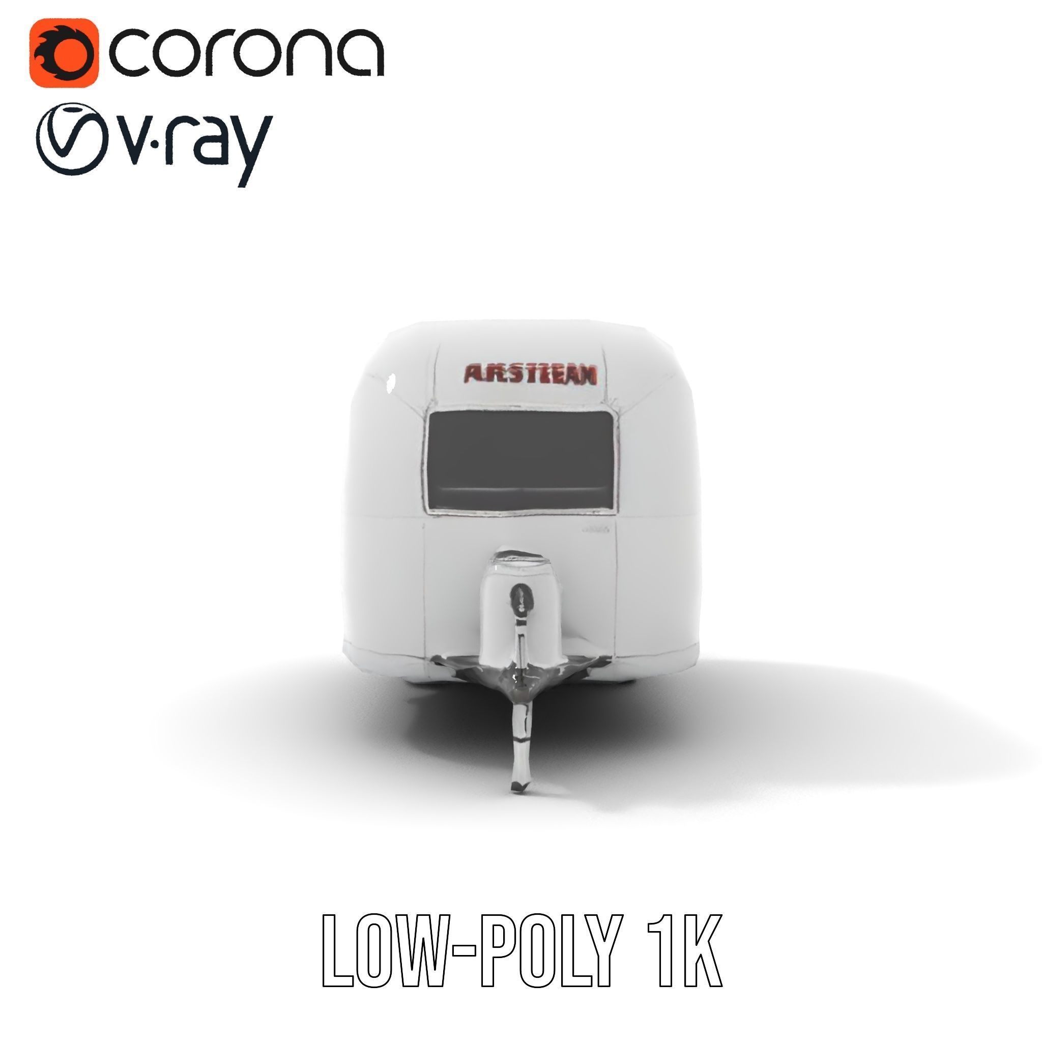 Modern Airstream Trailer D Model Pack Low-poly 3D model_17