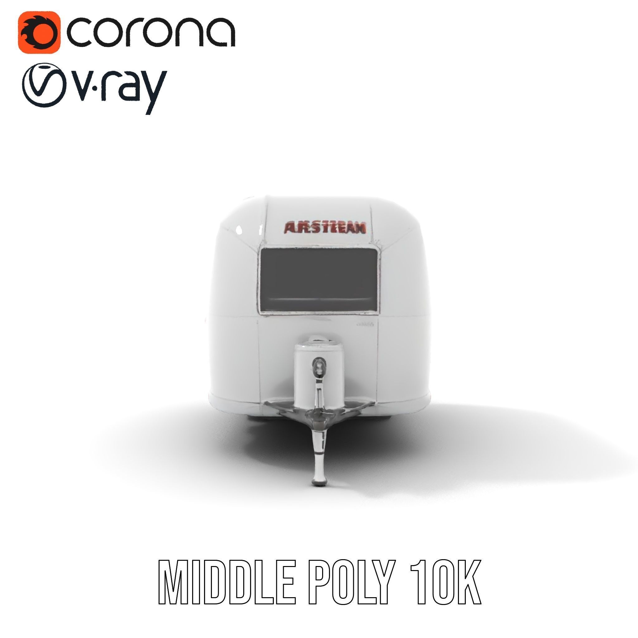 Modern Airstream Trailer D Model Pack Low-poly 3D model_5