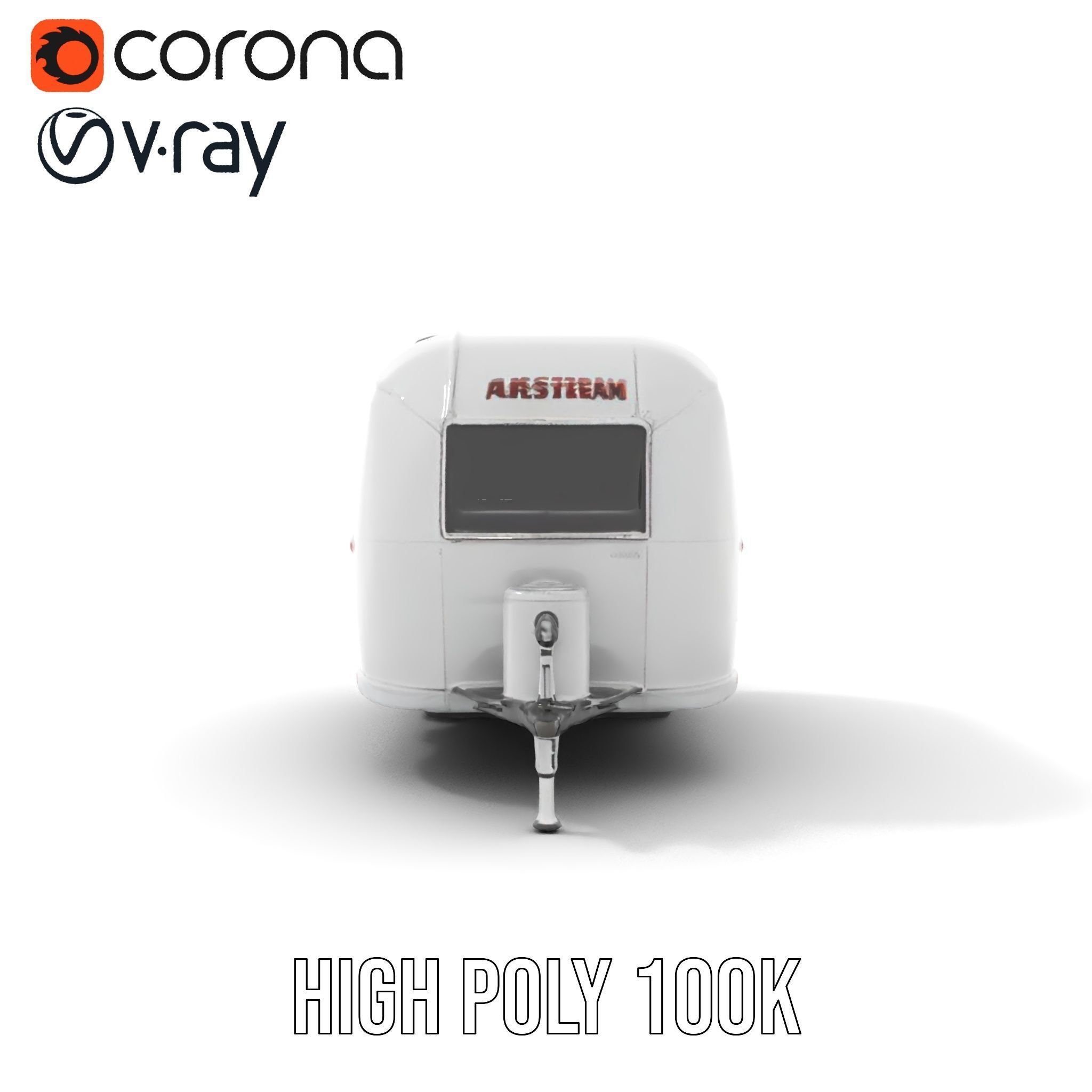 Modern Airstream Trailer D Model Pack Low-poly 3D model_21