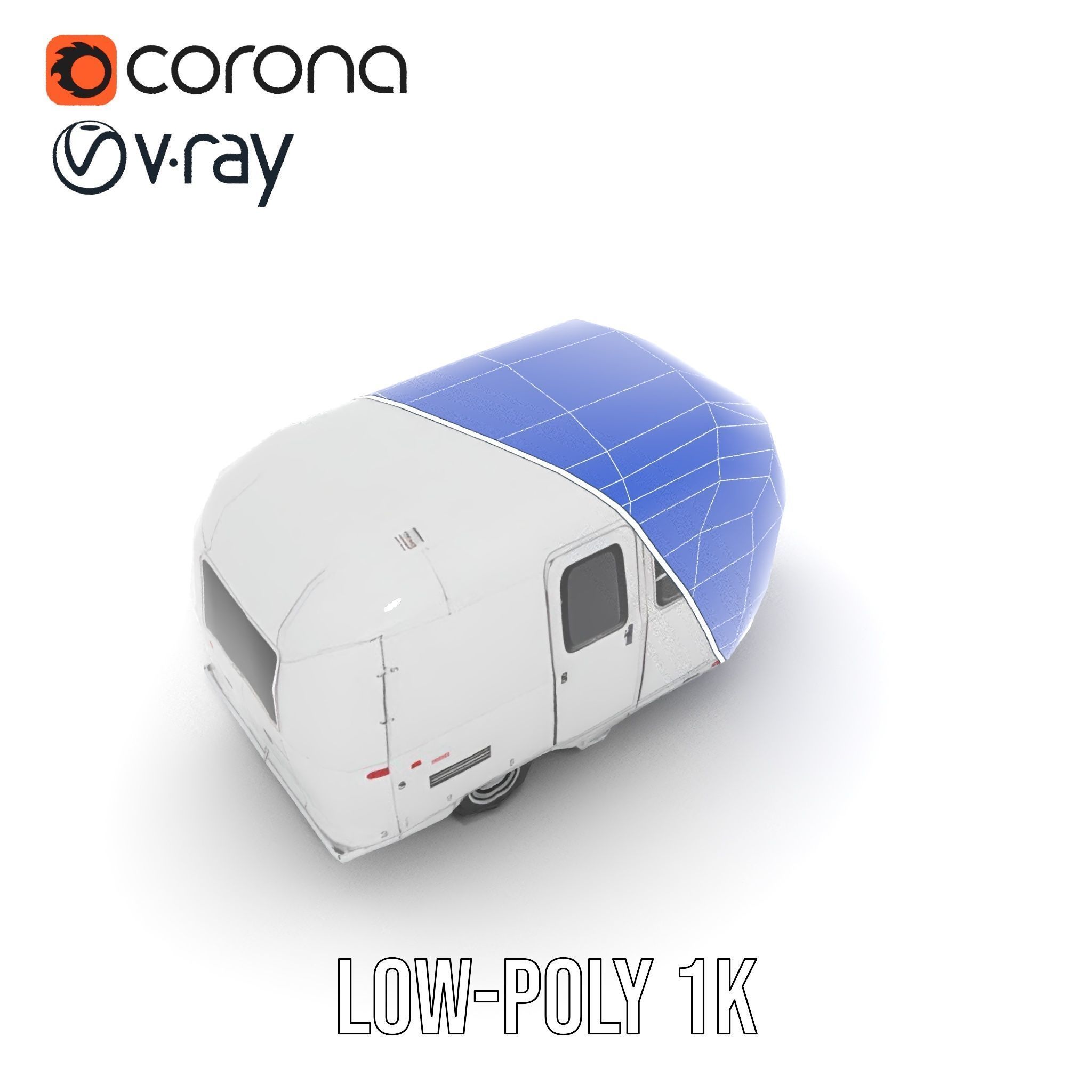 Modern Airstream Trailer D Model Pack Low-poly 3D model_31
