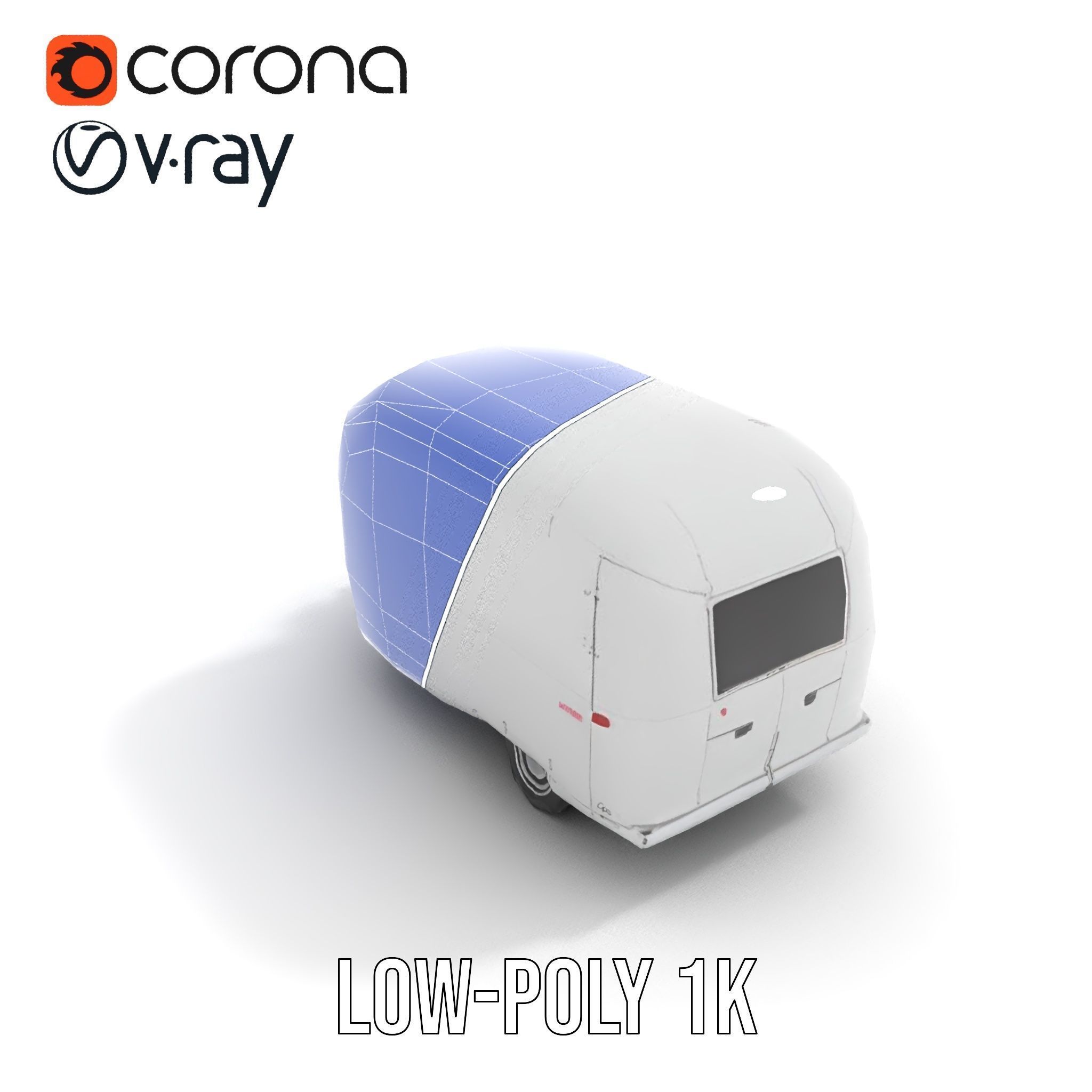 Modern Airstream Trailer D Model Pack Low-poly 3D model_14