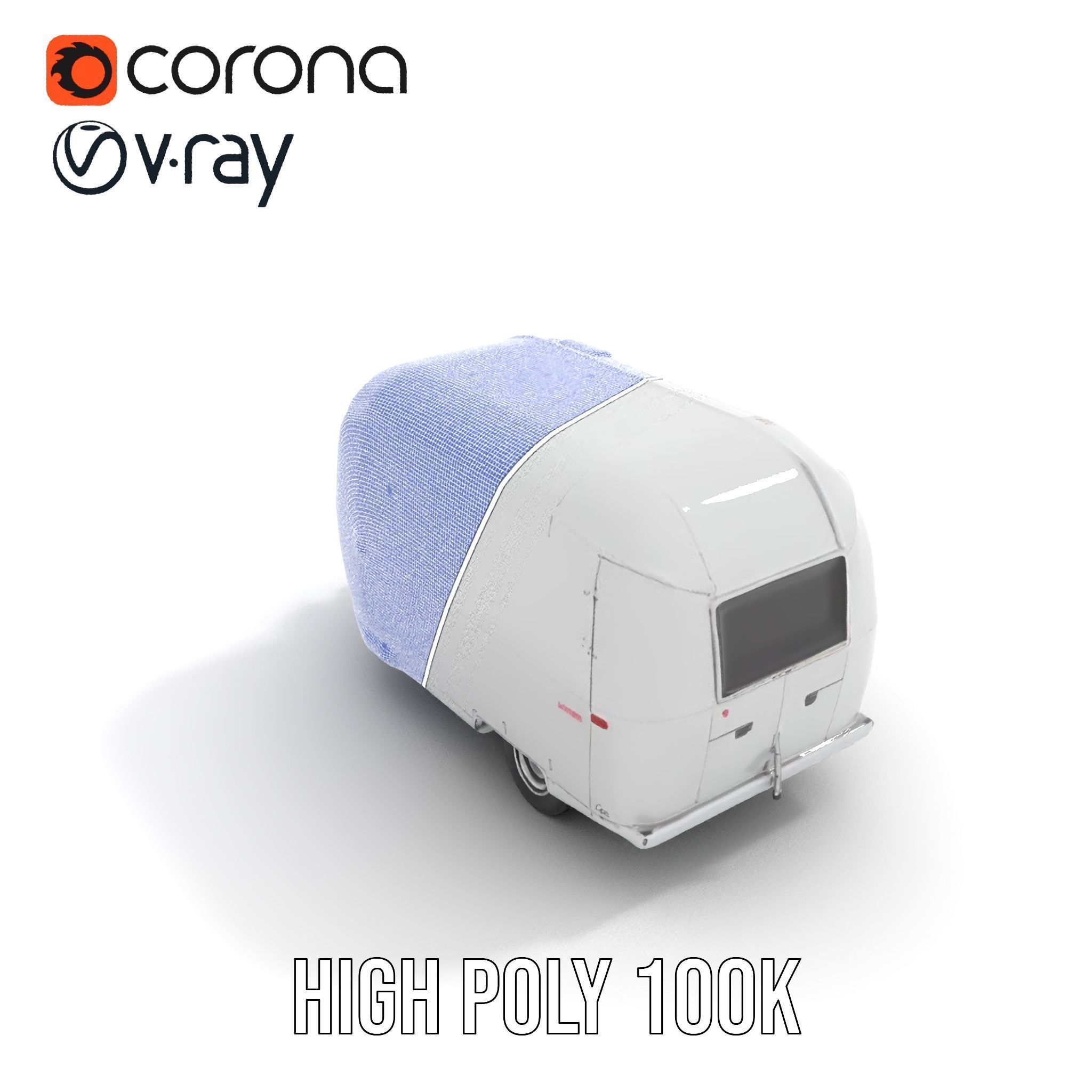 Modern Airstream Trailer D Model Pack Low-poly 3D model_32