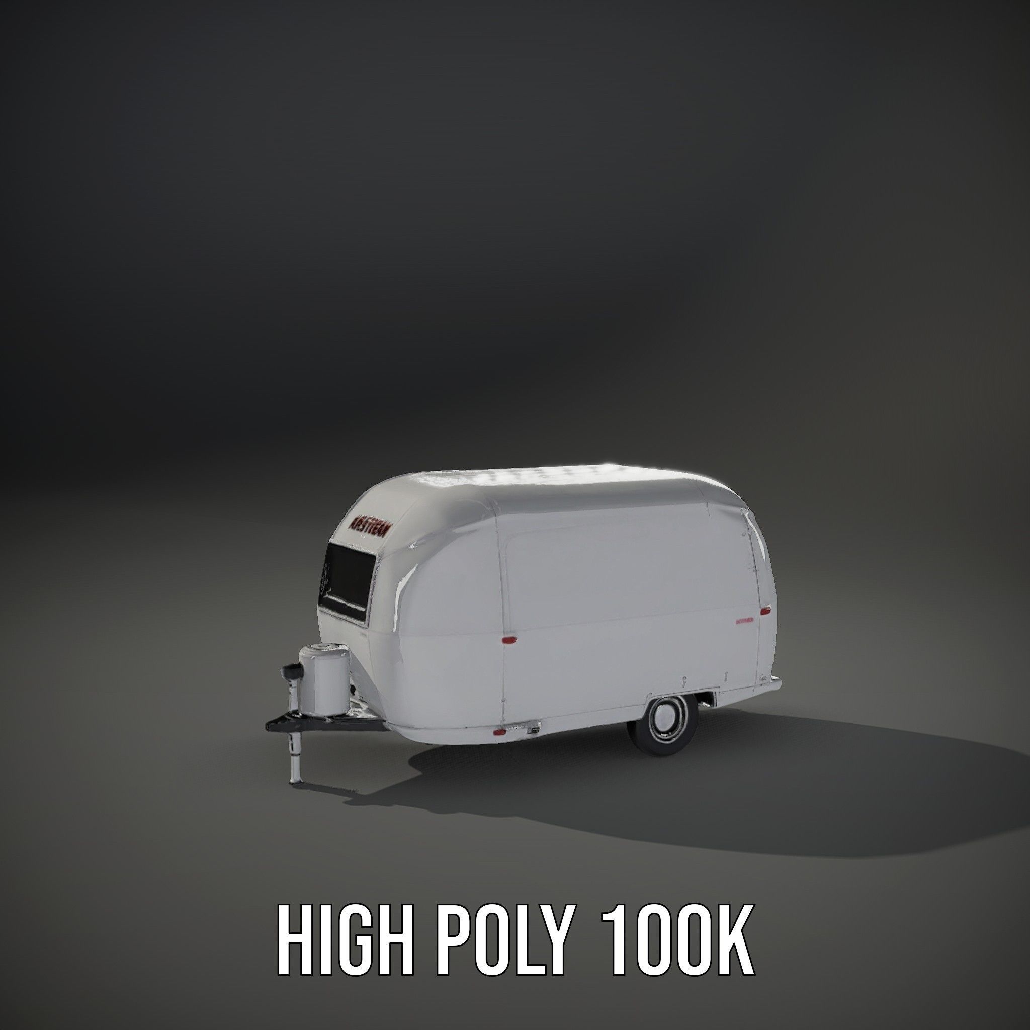 Modern Airstream Trailer D Model Pack Low-poly 3D model_8