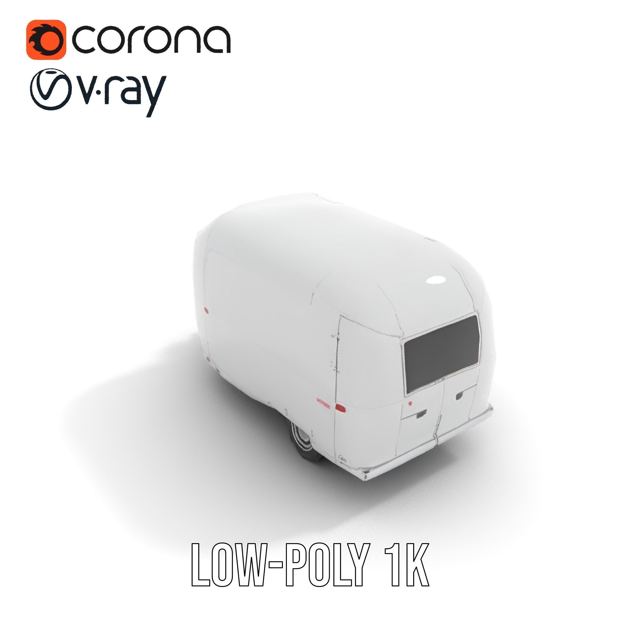 Modern Airstream Trailer D Model Pack Low-poly 3D model_7