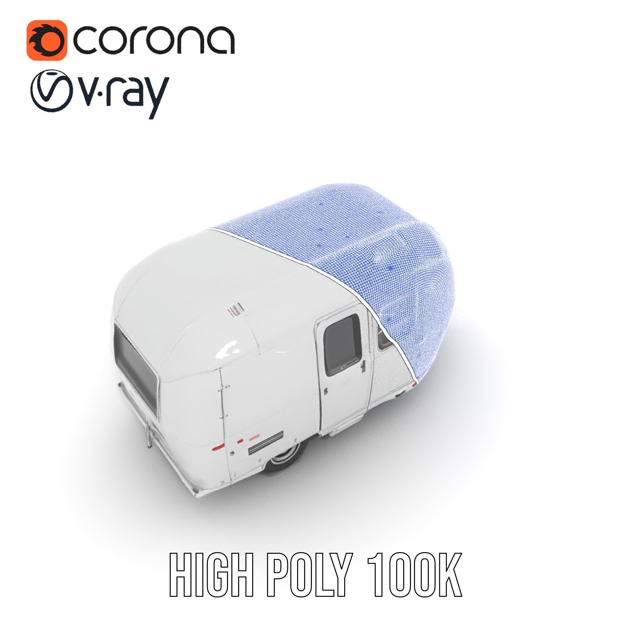 Modern Airstream Trailer D Model Pack Low-poly 3D model_34