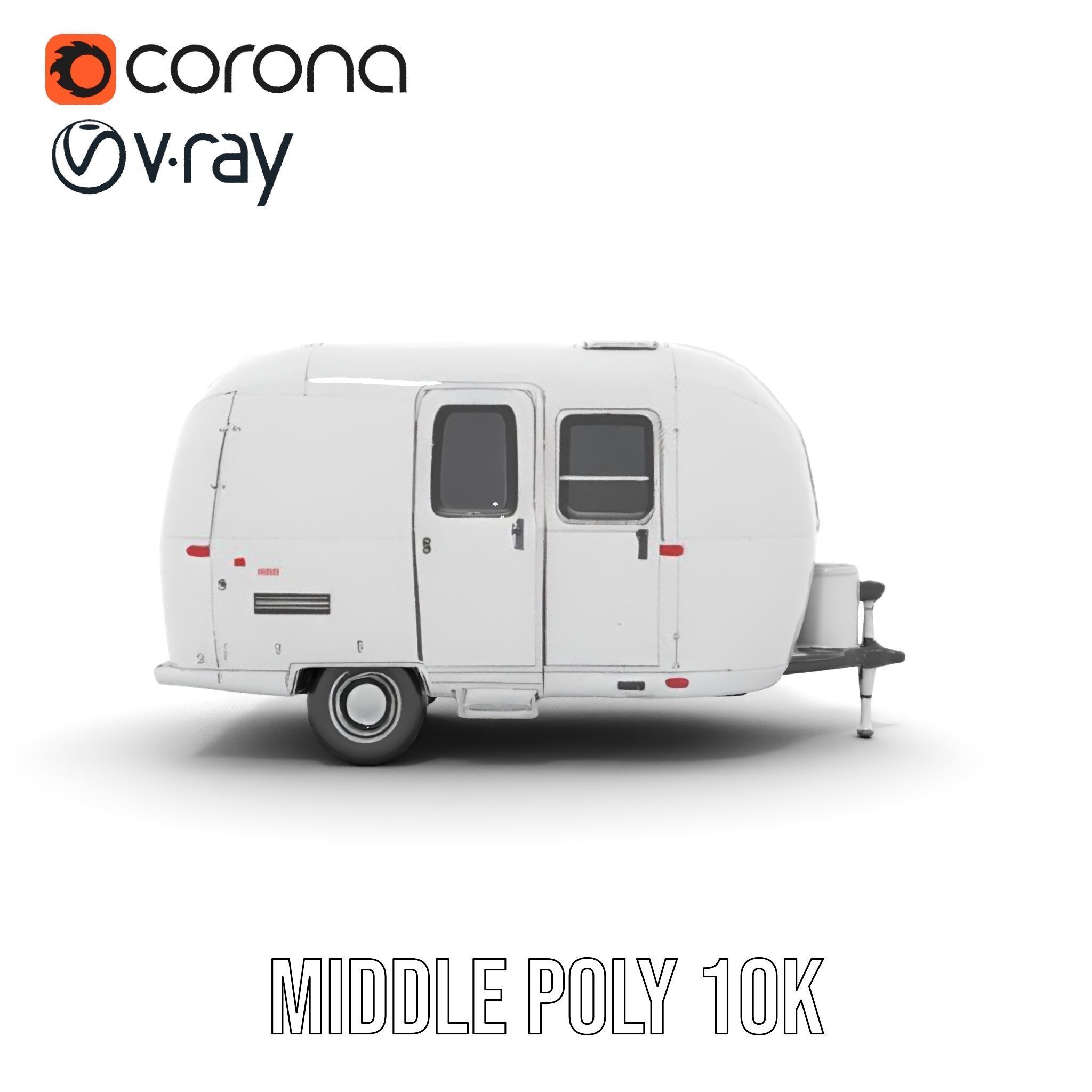 Modern Airstream Trailer D Model Pack Low-poly 3D model_16