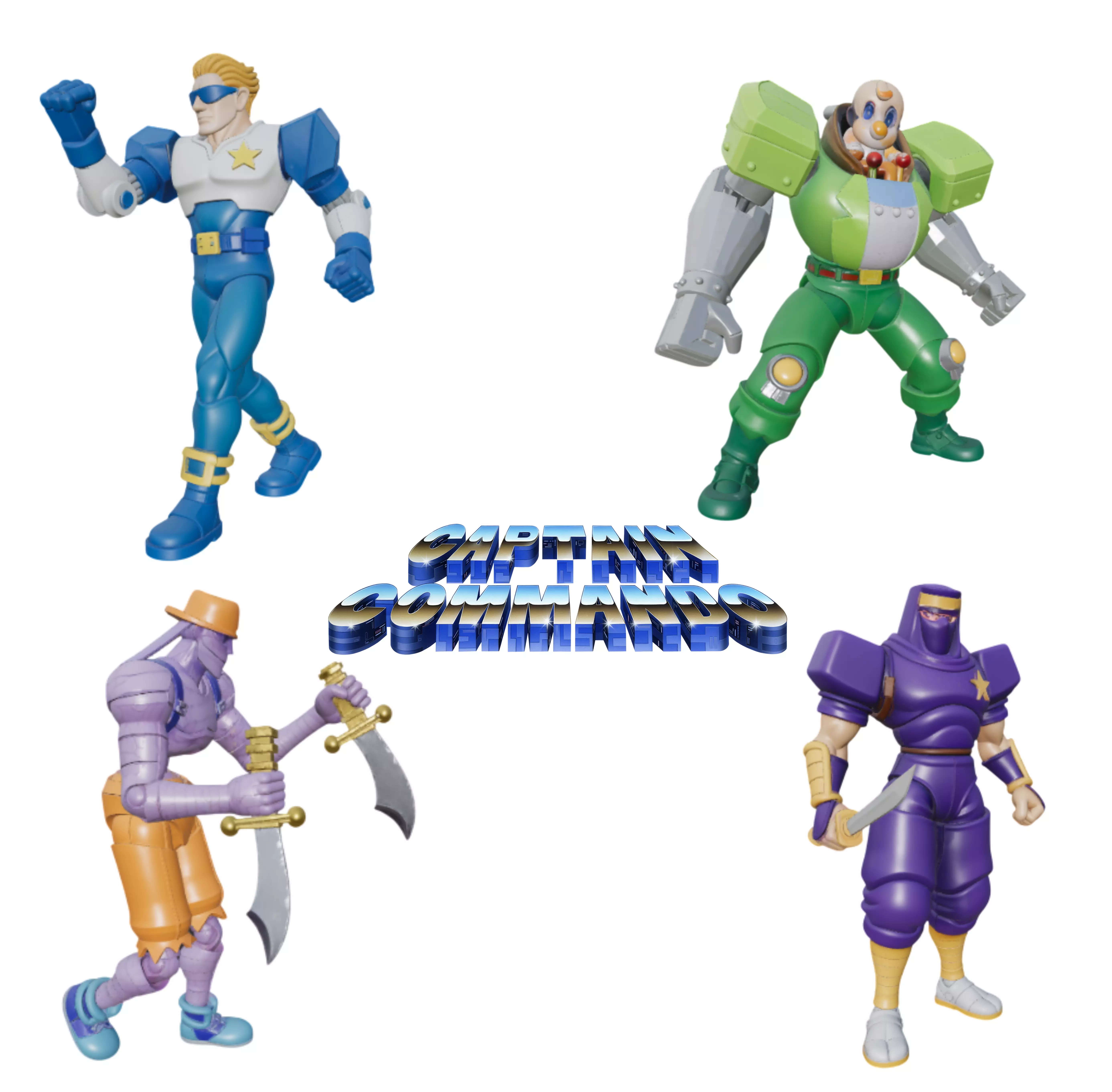 Captain Commando Pack - 4 figures 3D print model