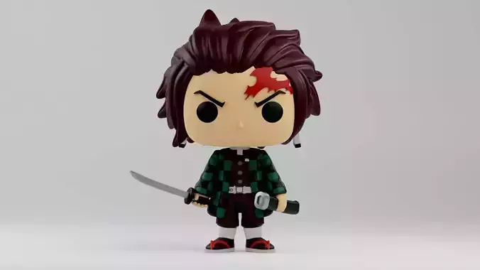 Tanjiro Kamado Funko pop from the anime Demon Slayer 3D print model