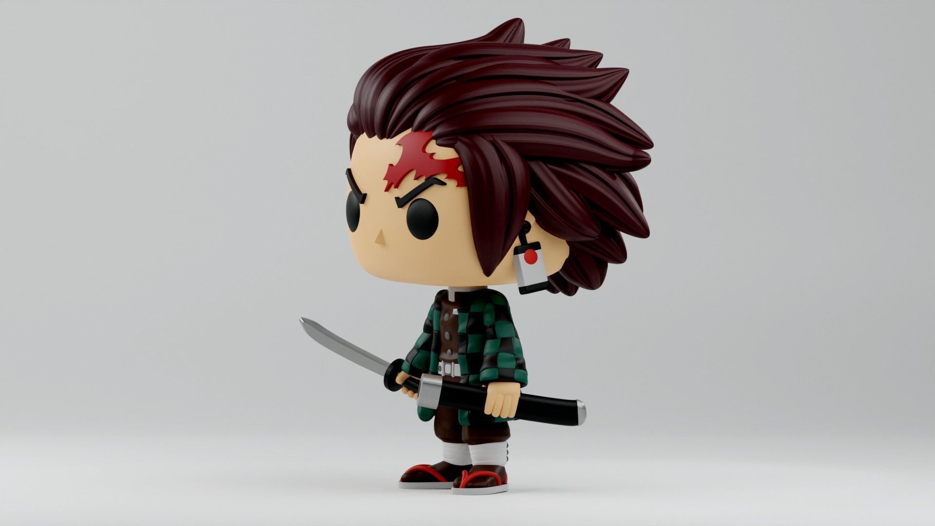 Tanjiro Kamado Funko pop from the anime Demon Slayer 3D print model_5