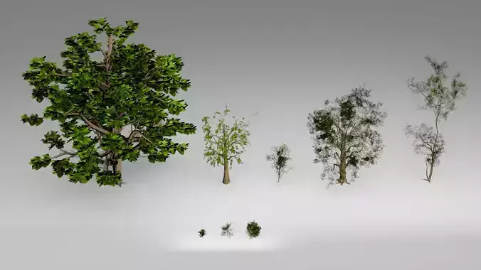 Low Poly Stylized Trees and Bushes Pack