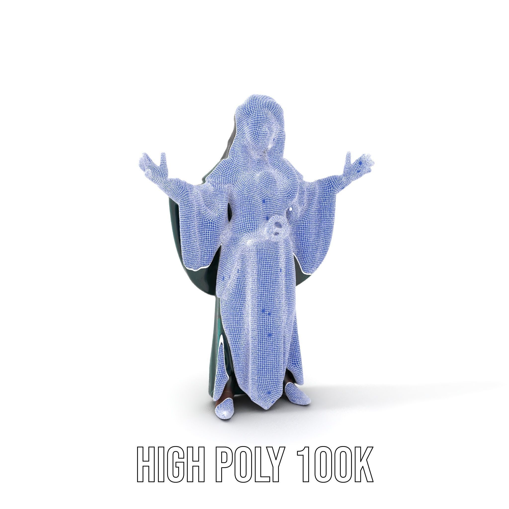 Mystic Sorceress Character Rigged and Animated D Model Low-poly 3D model_4