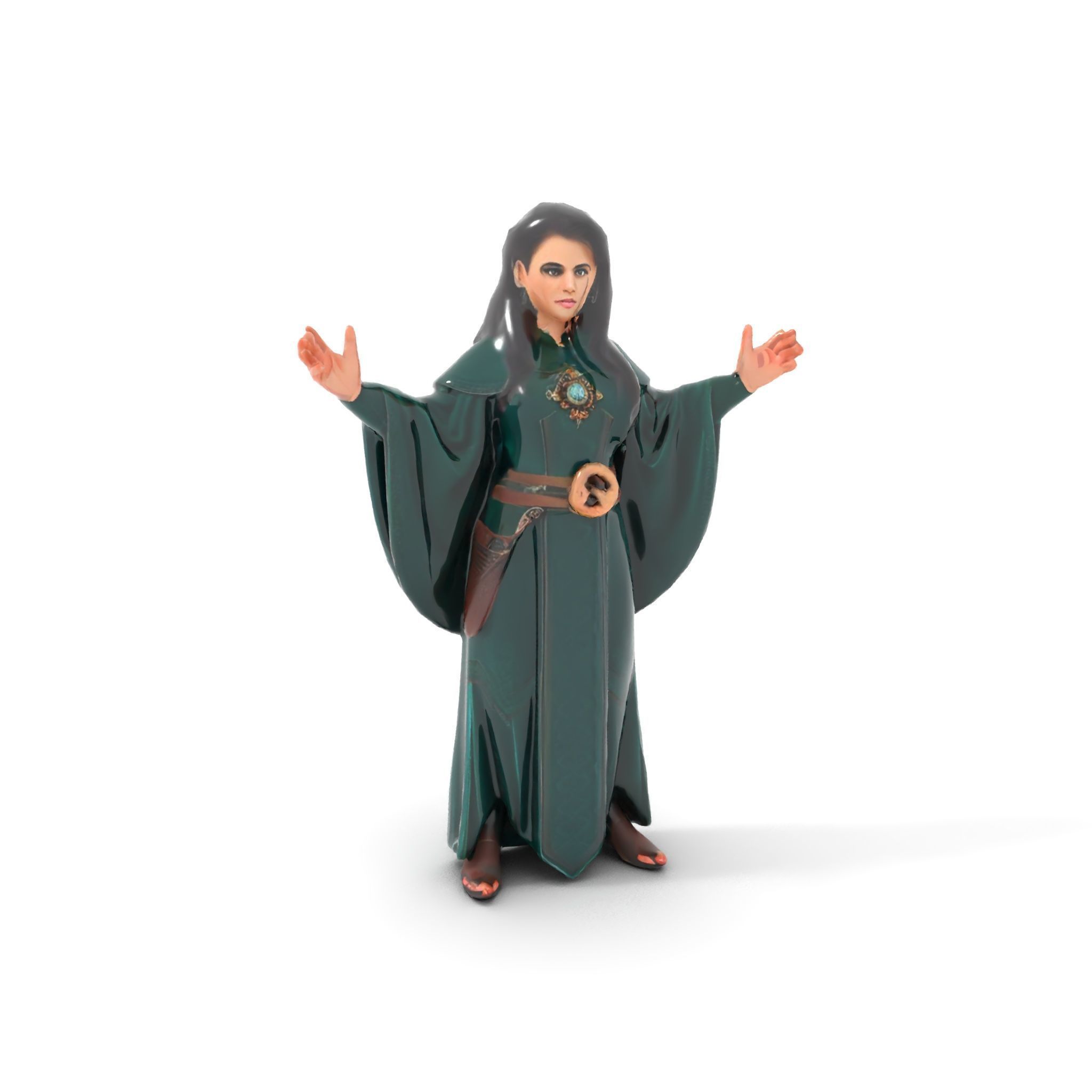 Mystic Sorceress Character Rigged and Animated D Model Low-poly 3D model_10